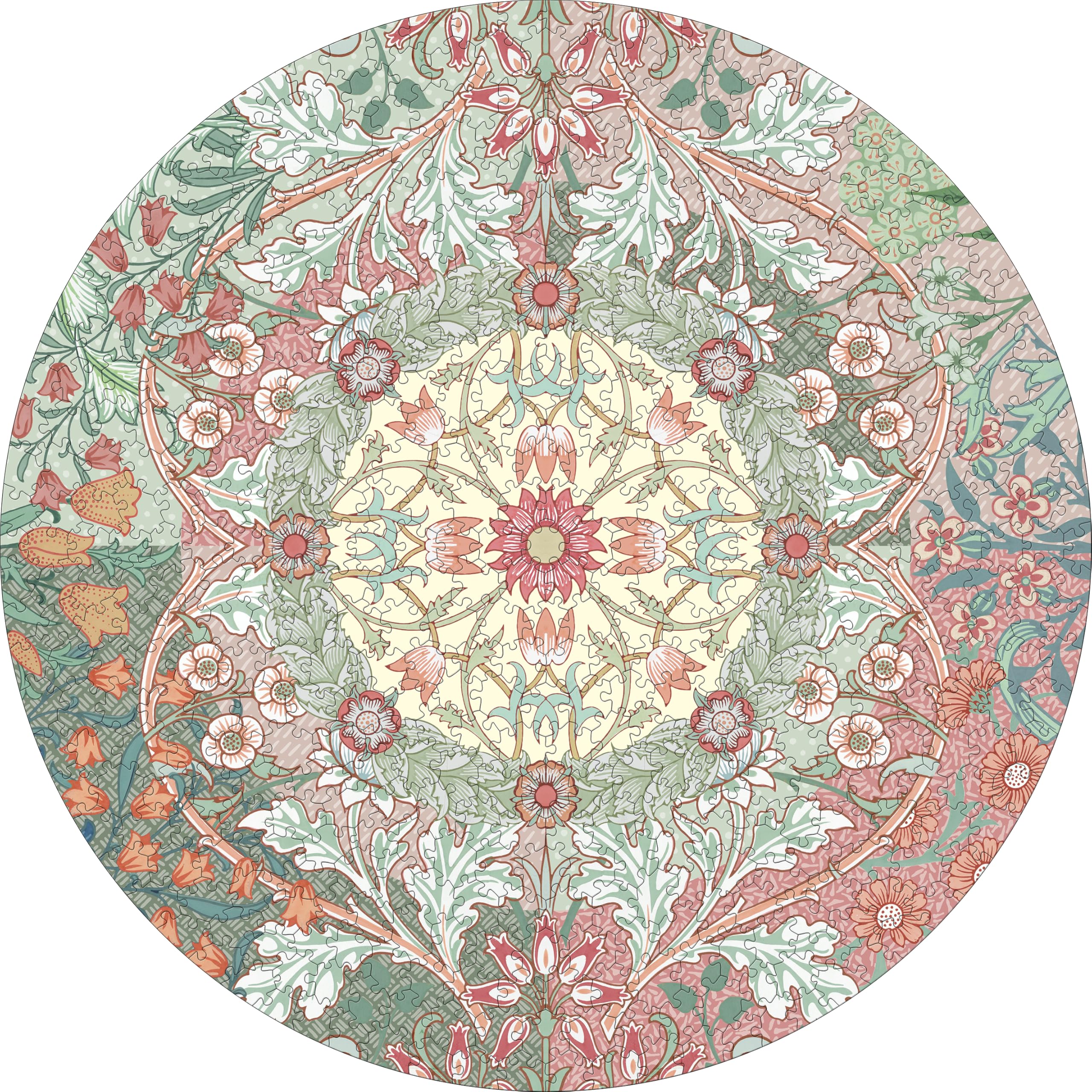 Pomegranate 500-Piece Circular Jigsaw Puzzle for Adults, William Morris Circular Puzzle, Matte Finish, Snug Fit - Image 6