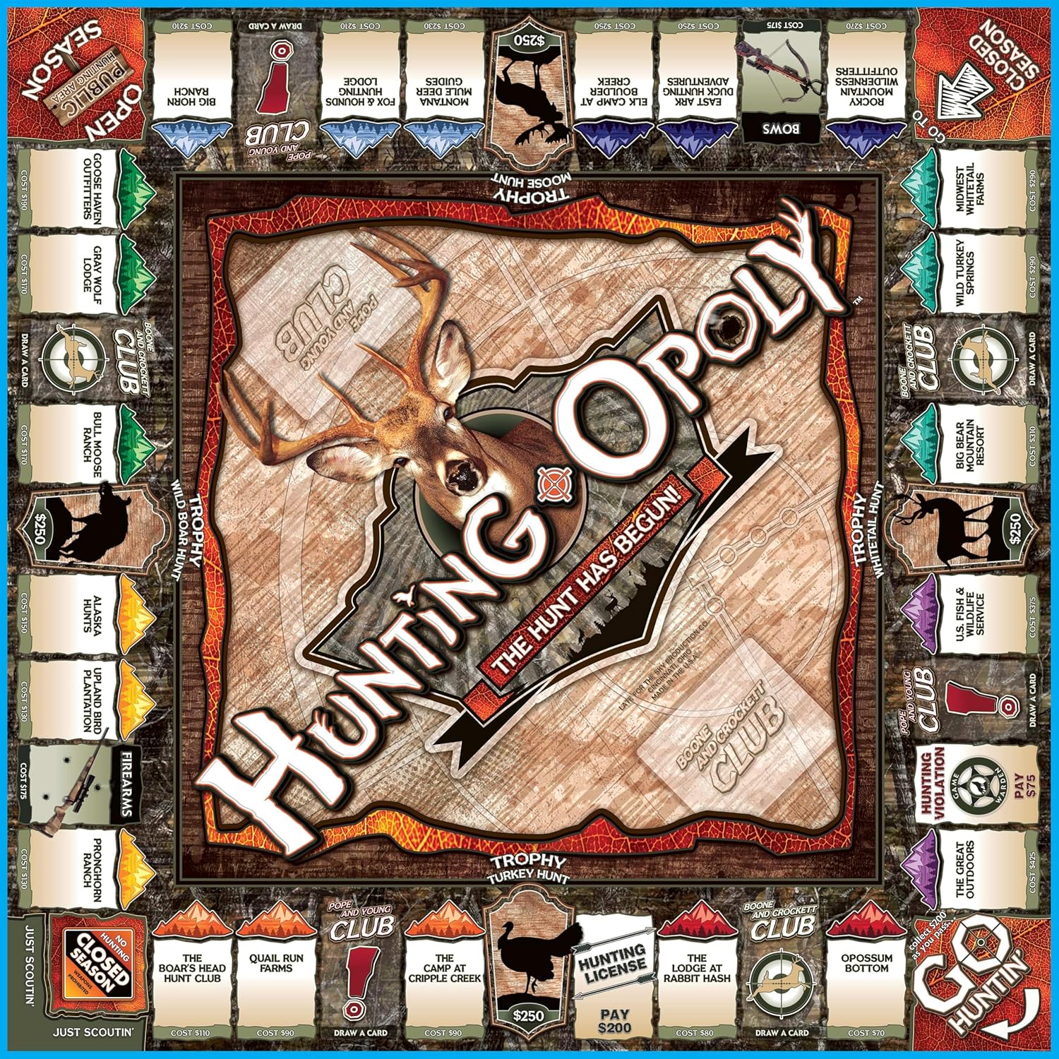 Late for The Sky Hunting-Opoly Board Game – Hunting Strategy Family Property Trading Game for 2–6 Players, Ages 8+, Tokens, Cabins & Lodges