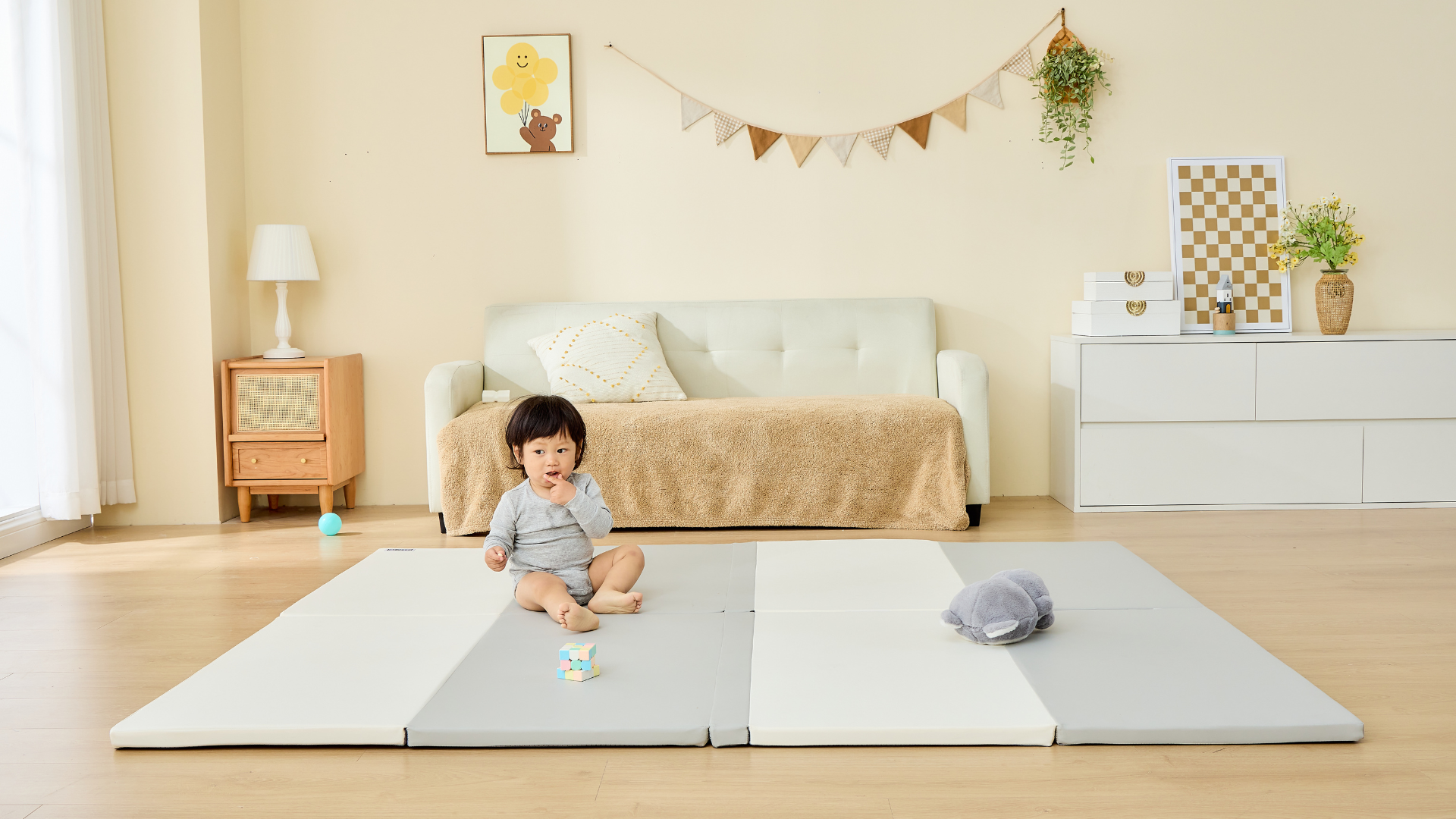 Amazon.co.jp: GU MODE プレイマット ベビーマット 抗菌 ベビープレイ