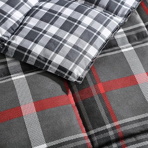 Miniatura 6 de Eddie Bauer - Juego de edredón tamaño Queen, ropa de cama reversible a cuadros con fundas a juego, decoración del hogar para meses más fríos (gris
