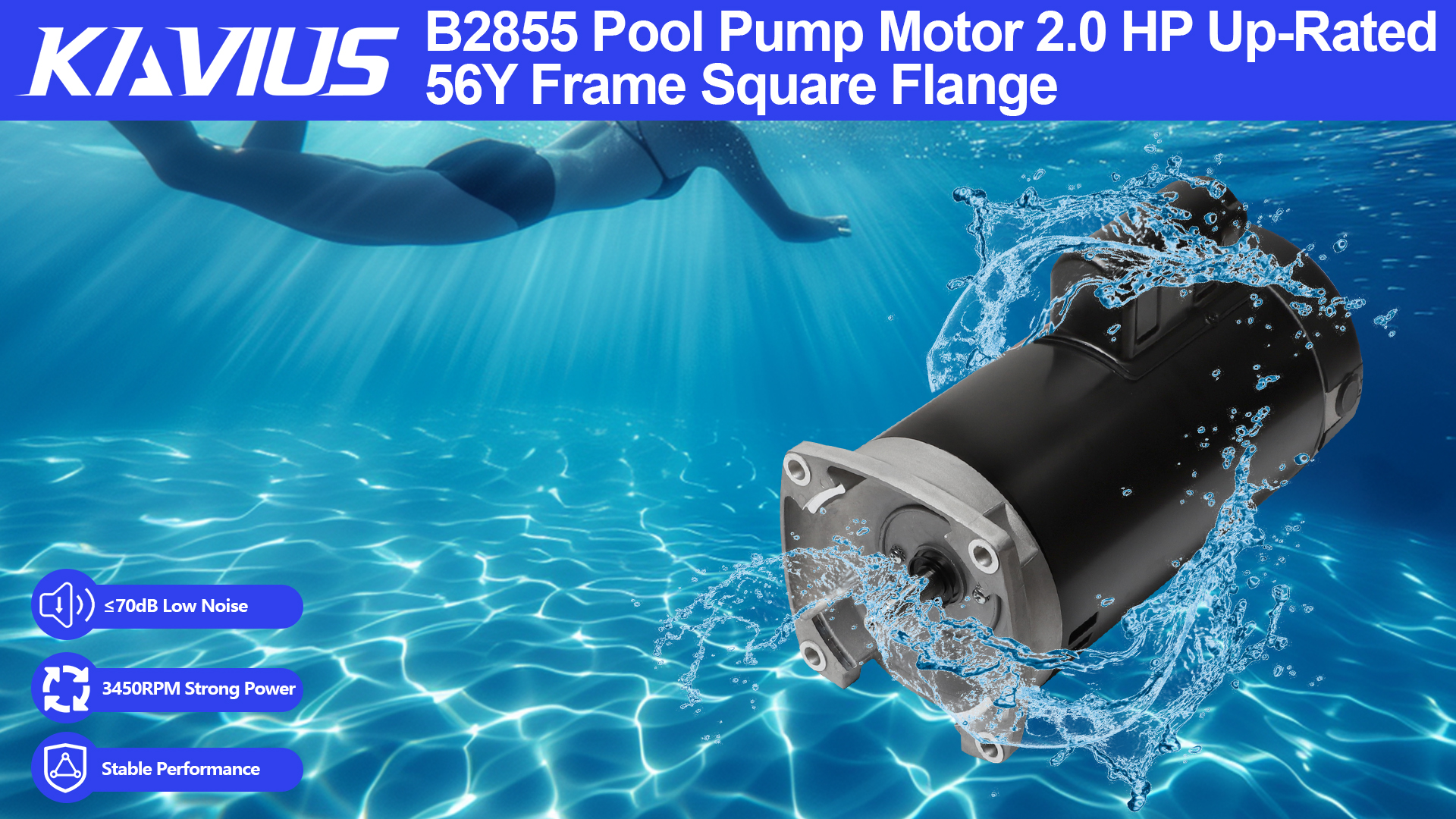 Amazon.com : KAVIUS B2855 Pool Pump Motor 2.0 HP Up Rated