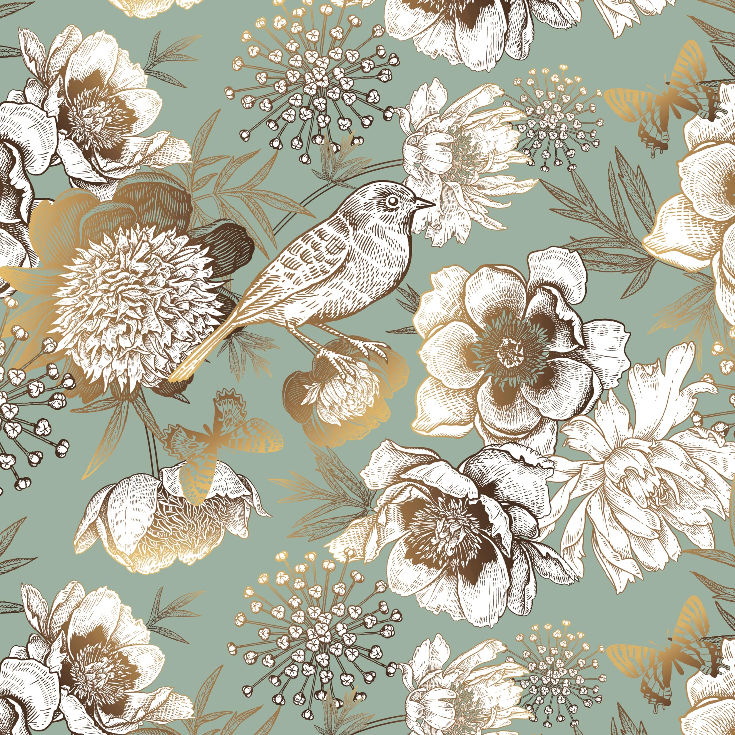 myforHD Self Adhesive Wallpaper Floral Leaves Flowers 44cmX300cm PVC Vinyl Wall Paper Sticker Decoration Modern Furniture Film โ image 1