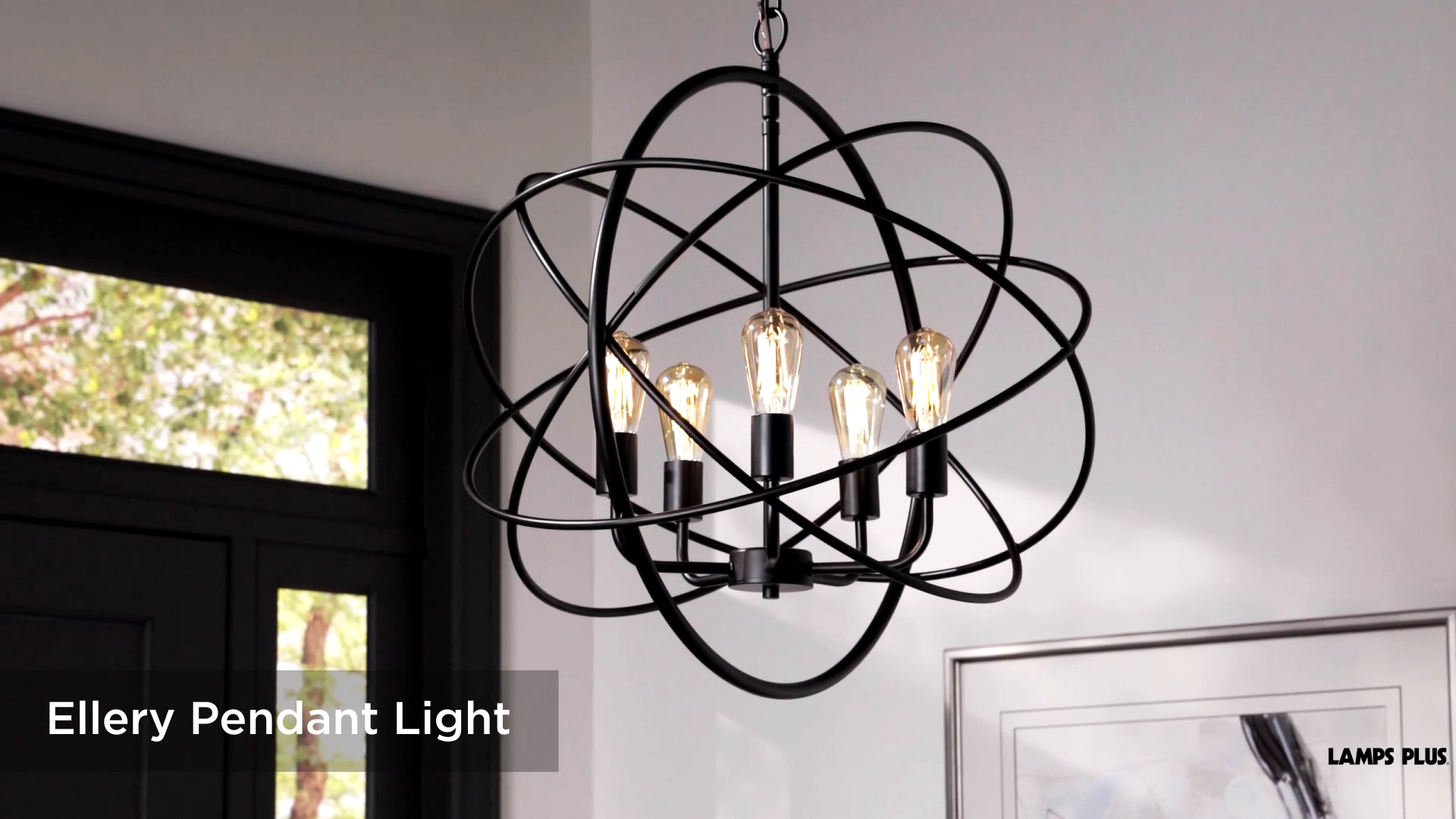 Franklin Iron Works Ellery Bronze Orb Foyer Pendant Chandelier 24