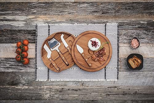 Miniatura 3 de TOSCANA - Juego de tablas de cortar y herramientas personalizadas con monograma de iniciales de acacia Circo de queso, 10.2 x 10.2 x 1.6, letra G