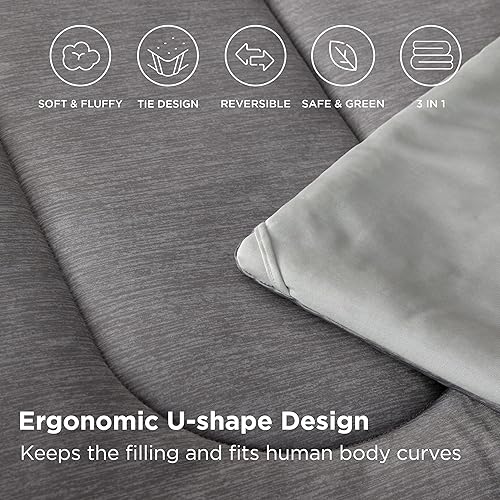 Miniatura 6 de Bedsure Juego de edredón King  Juego de cama cálido y refrescante con edredón, 3 piezas para todas las estaciones, edredón reversible de doble cara