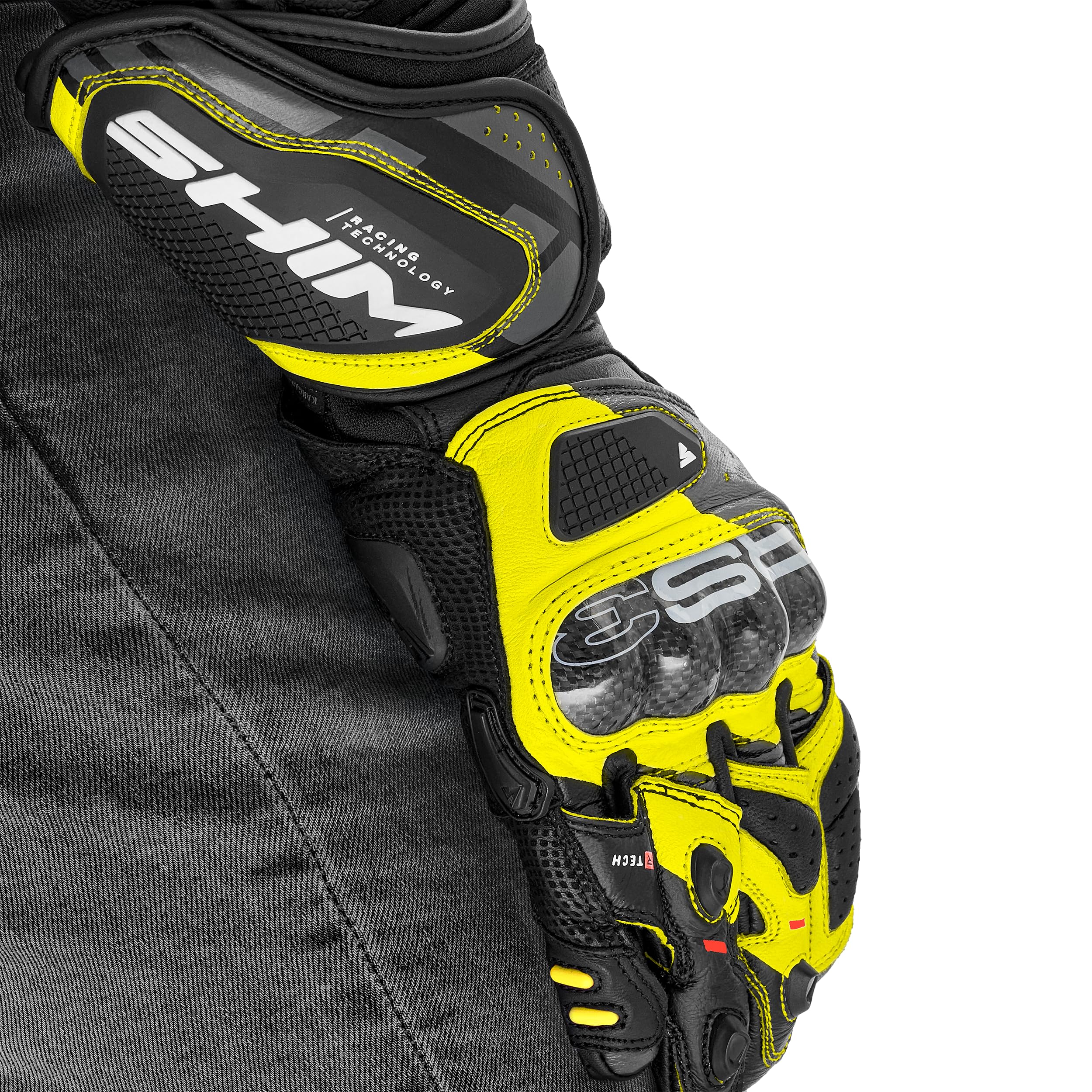 SHIMA RS-3 Guantes Moto Mujer Cuero Homologados Largo Verano Motos Guante Ventilado Certificatos Con Protección Motorista Racing Protecciones Ventilación Verão (Femenino, Negro, XS)