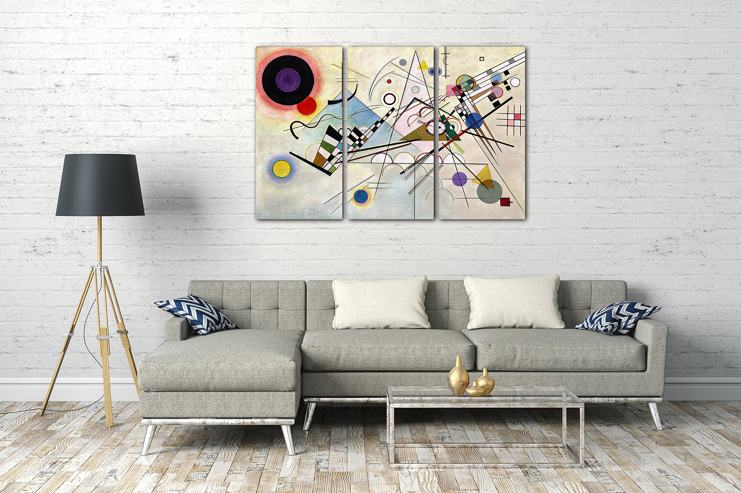 Printed Paintings Leinwand 3-teilig(120x80cm): Wassily Kandinsky - Komposition 8 (1923)