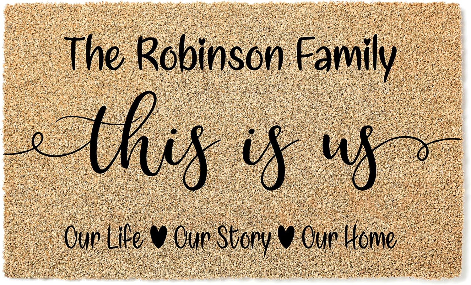 This is Us Custom Doormat, Personalized Welcome Mat, Front Door Doormat, Farmhouse Decor, Last Name Door Mat, Family Entryway Rug, Our Life Decor 1027