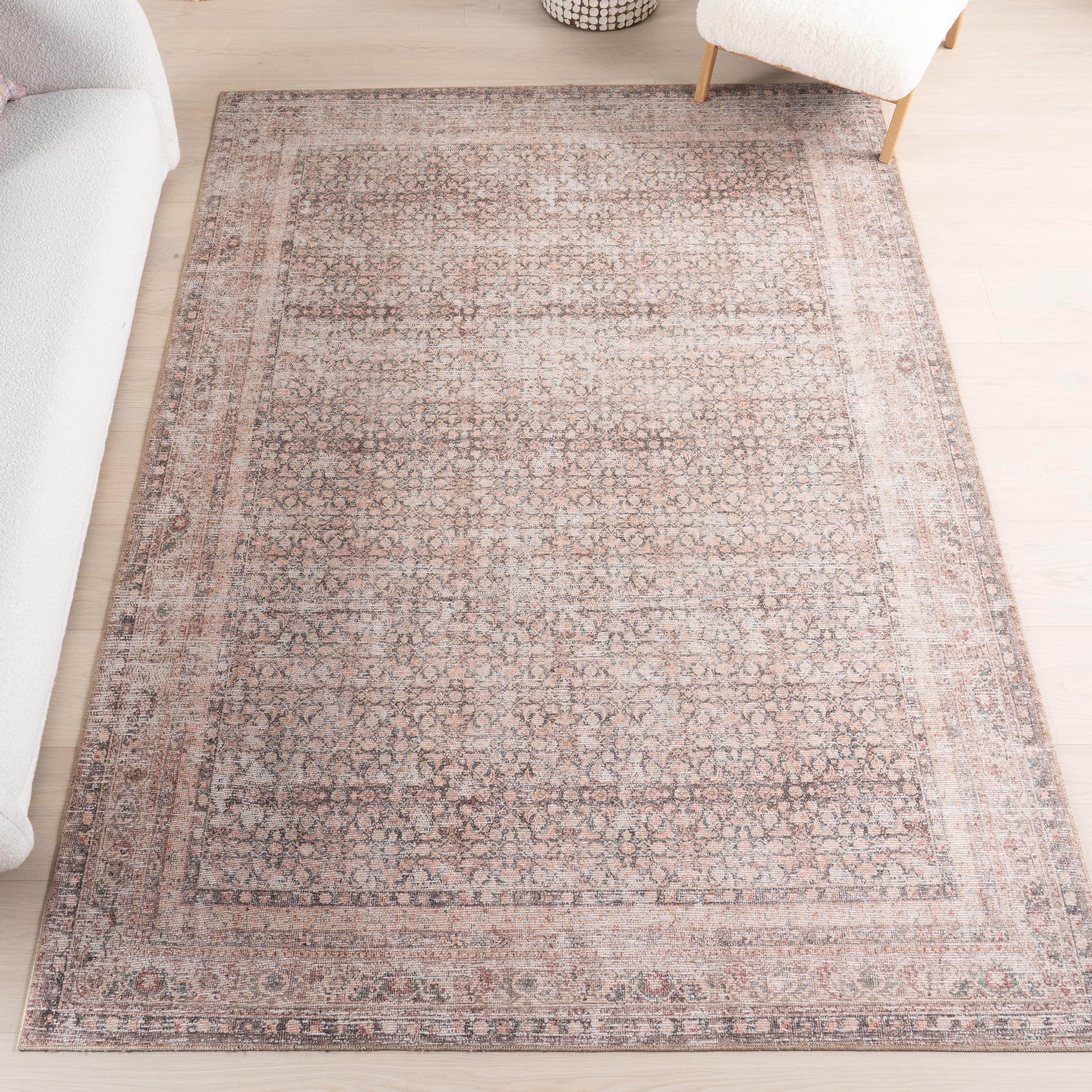 96.5×90 “Hello September” ViNTAGE RUG Well Woven Indira Minos Vintage Bohemian Oriental Floral