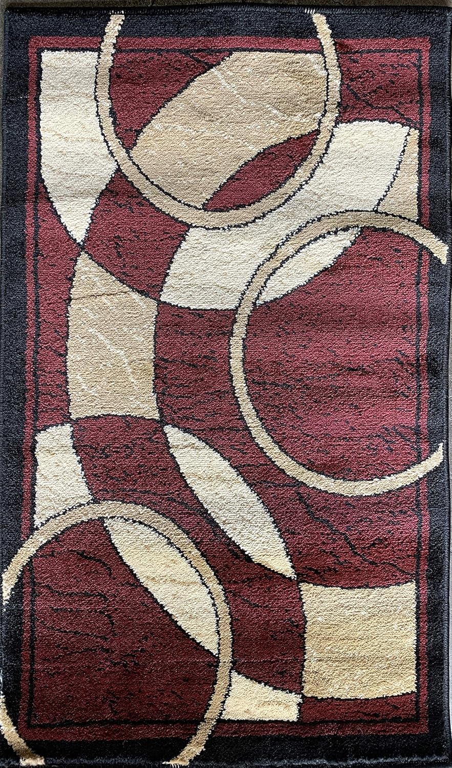 Bellagio Modern Doorway Mat Area Rug Dark Brown Design 162 (2 feet X 3 feet 4 inch)