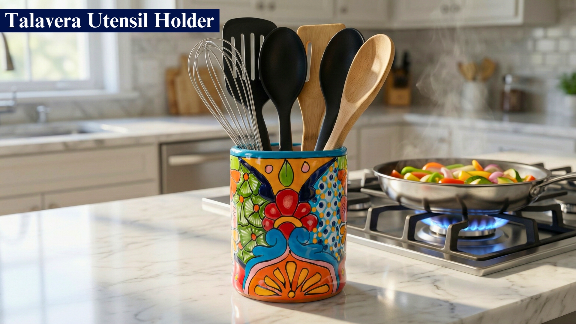 Amazon.com: Talavera Utensil Holder - Hand Painted Ceramic Spoon