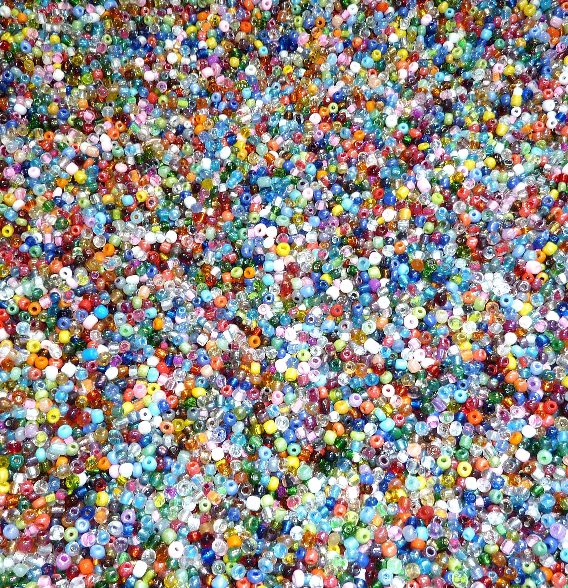 Assorted Loose Beads, Craft, Bracelet DIY, Beading Kit, Multi Colored Bulk Lot of 4mm 6/0 Seed Beads, Jewelry Making Kit (3/4 Pounds of Assorted Beads)