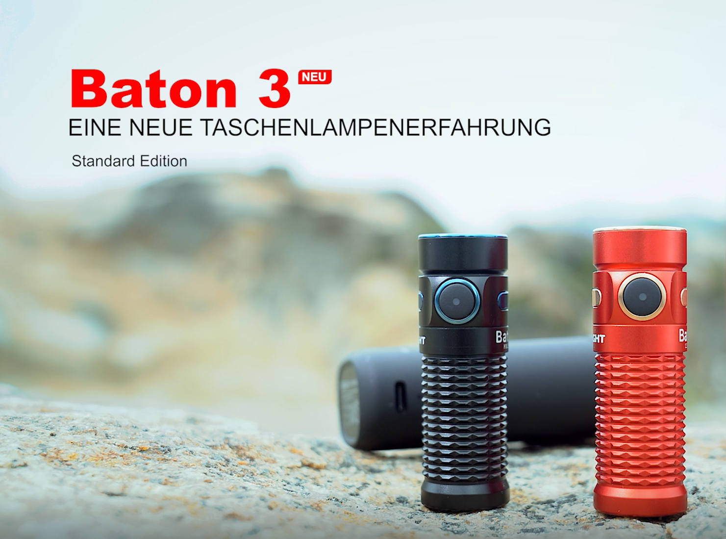 OLight Baton 3 Pro Aufladbare Taschenlampe In Der Neuen Version Ohne Abstandssensor O Baton3pro Cw Dt Braun