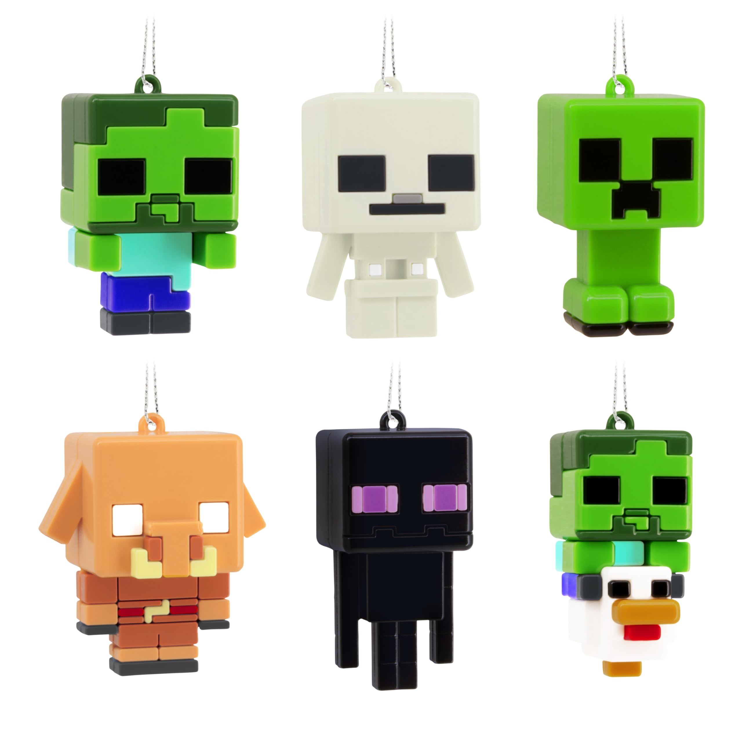 Hallmark Minecraft Set Minecraft Series 1 Mystery Christmas Ornaments, Shatterproof, Set Of 2, Gifts For Gamers