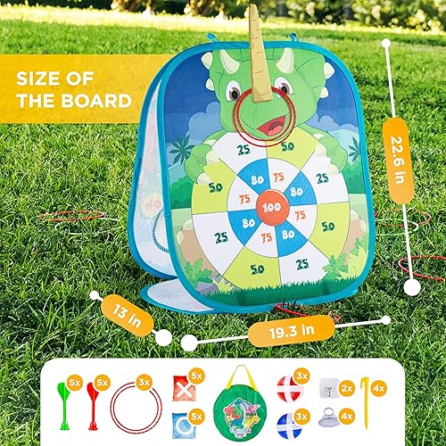 Miniatura 2 de Chuchik Dinosauriounicornio 5 en 1 - Juego de lanzamiento de bolsas de puf de animales, juegos al aire libre para niños, regalo para niños de 3