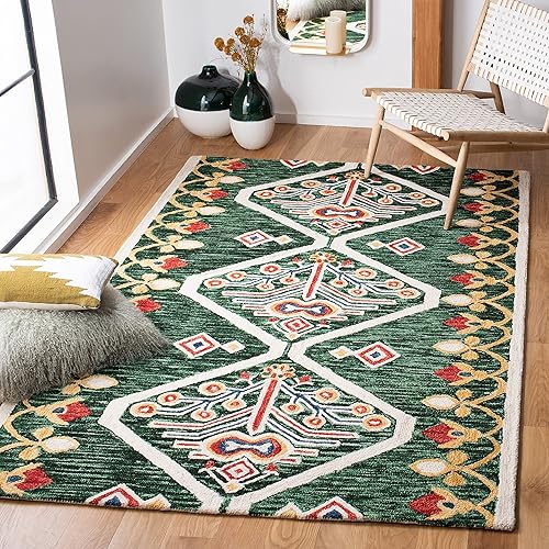 Miniatura 4 de Safavieh Aspen Collection APN703A - Alfombra decorativa de lana marroquí boho tribal de 2 pies 3 pulgadas x 5 pies, color marfilmulti