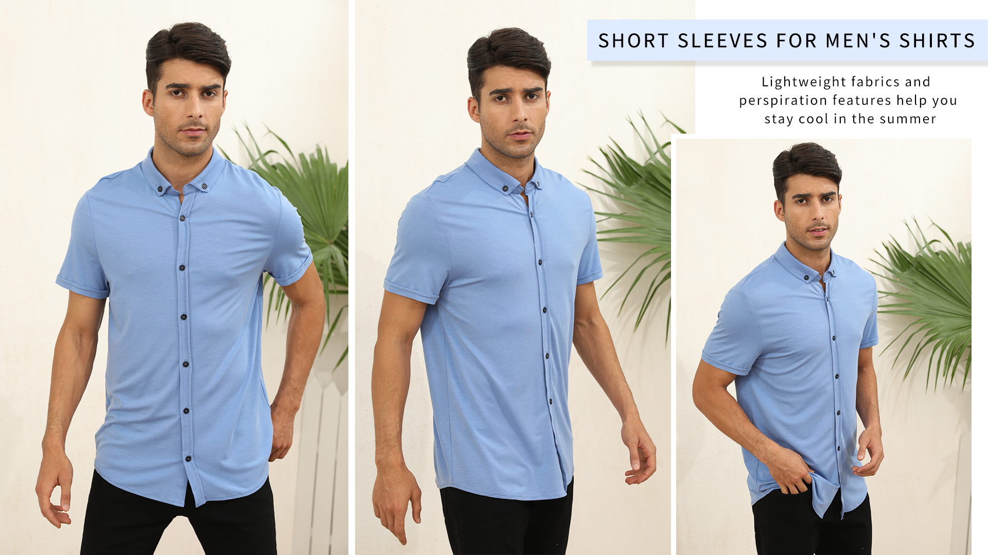 Camisa De Vestir Casual Elástica Suelta De Manga Corta