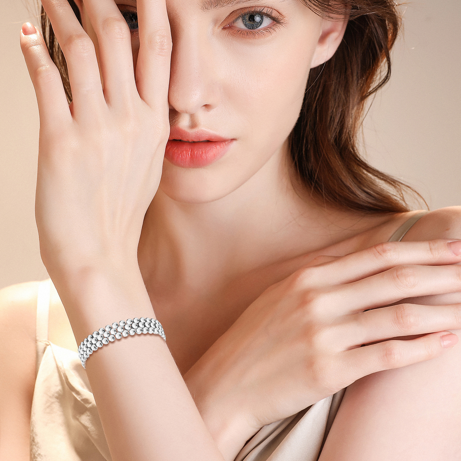 Bracciale Tennis Donna Uomo,Bracciale in acciaio titanio intrecciato a