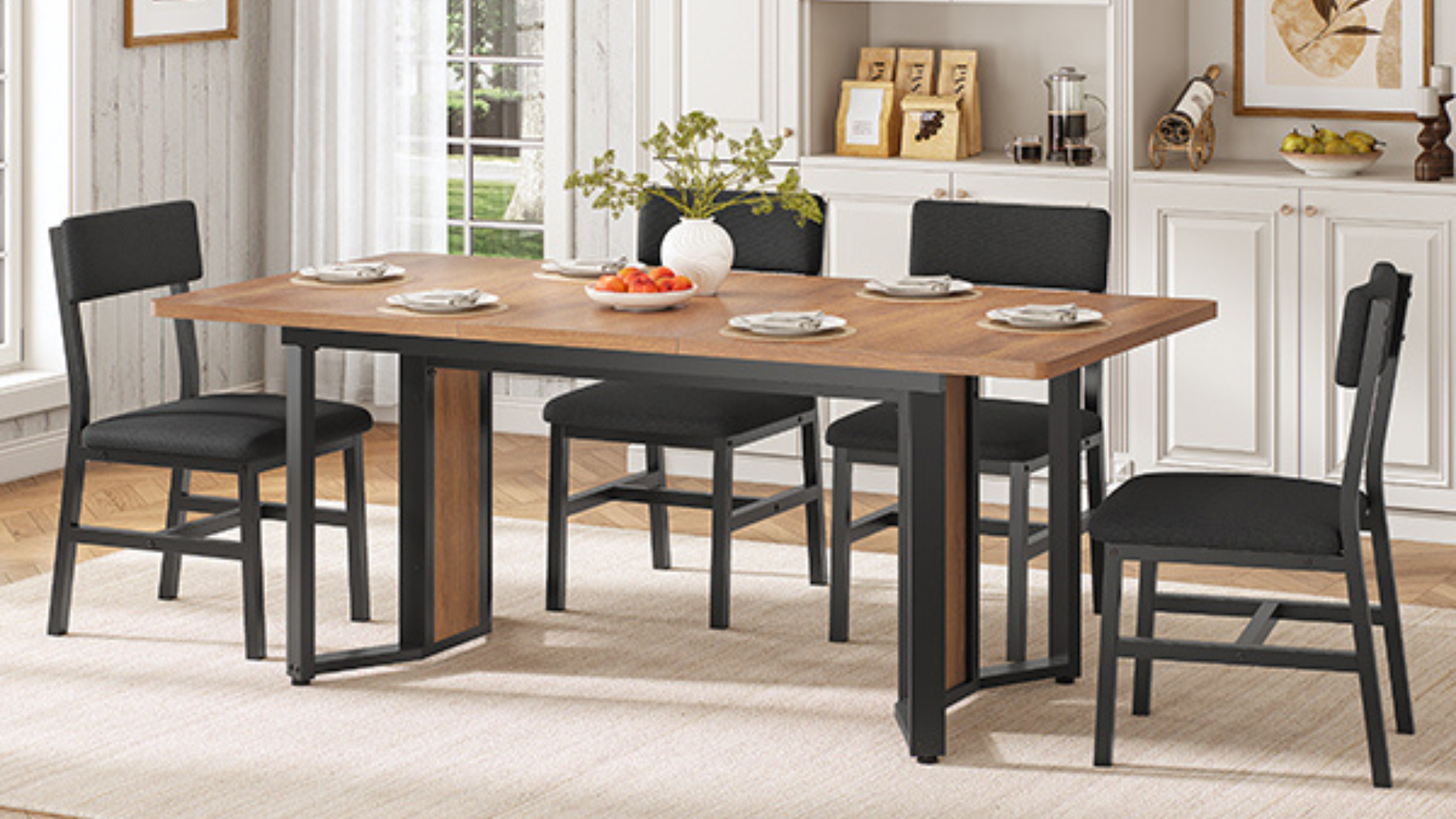 Amazon.com - Itaar 5-Piece Dining Table Set for 4-6 People, 63