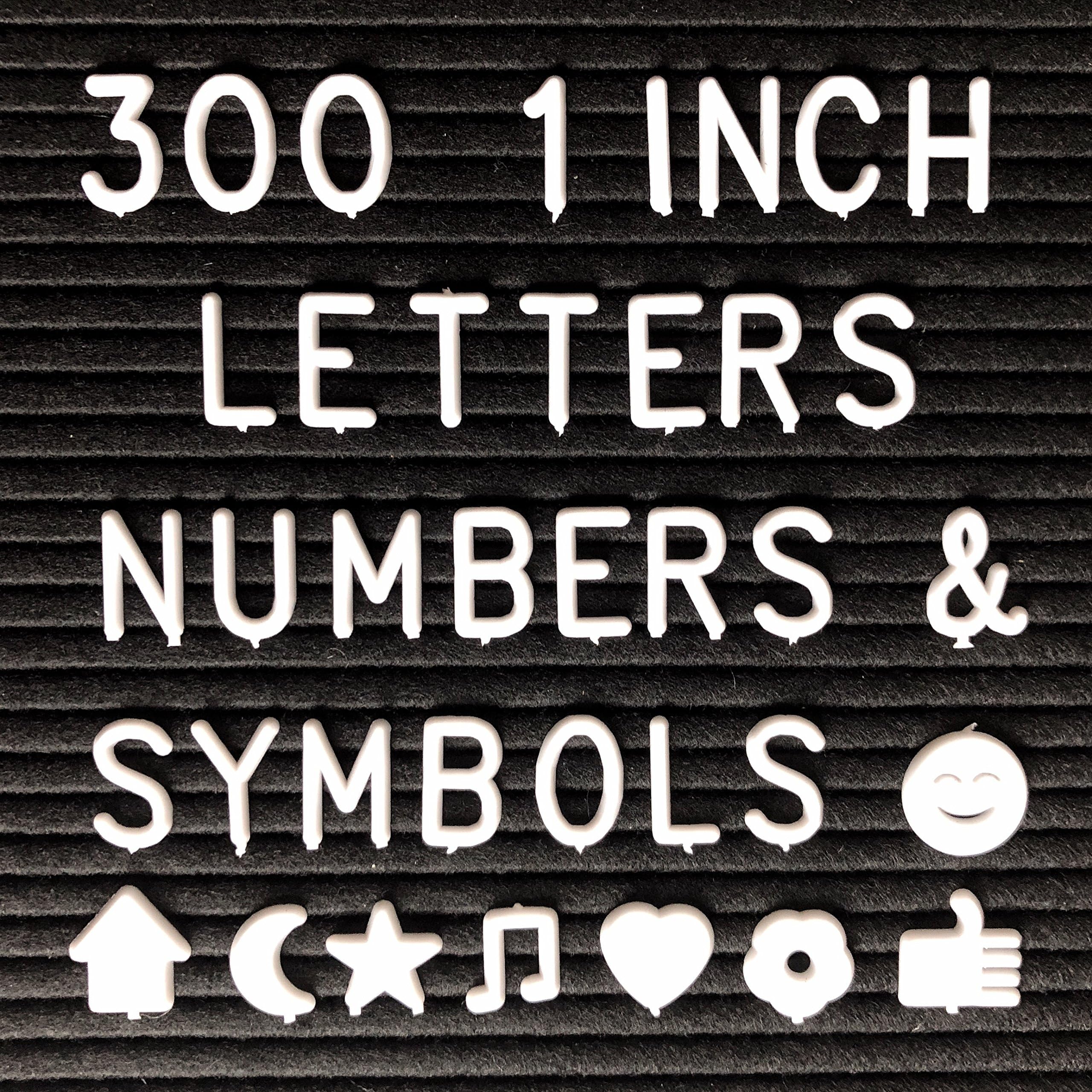 1 Inch Letters - Letter Board (300 Letters and Symbols ONLY) Changeable Letters Compatible with Most Felt Letter Boards.
