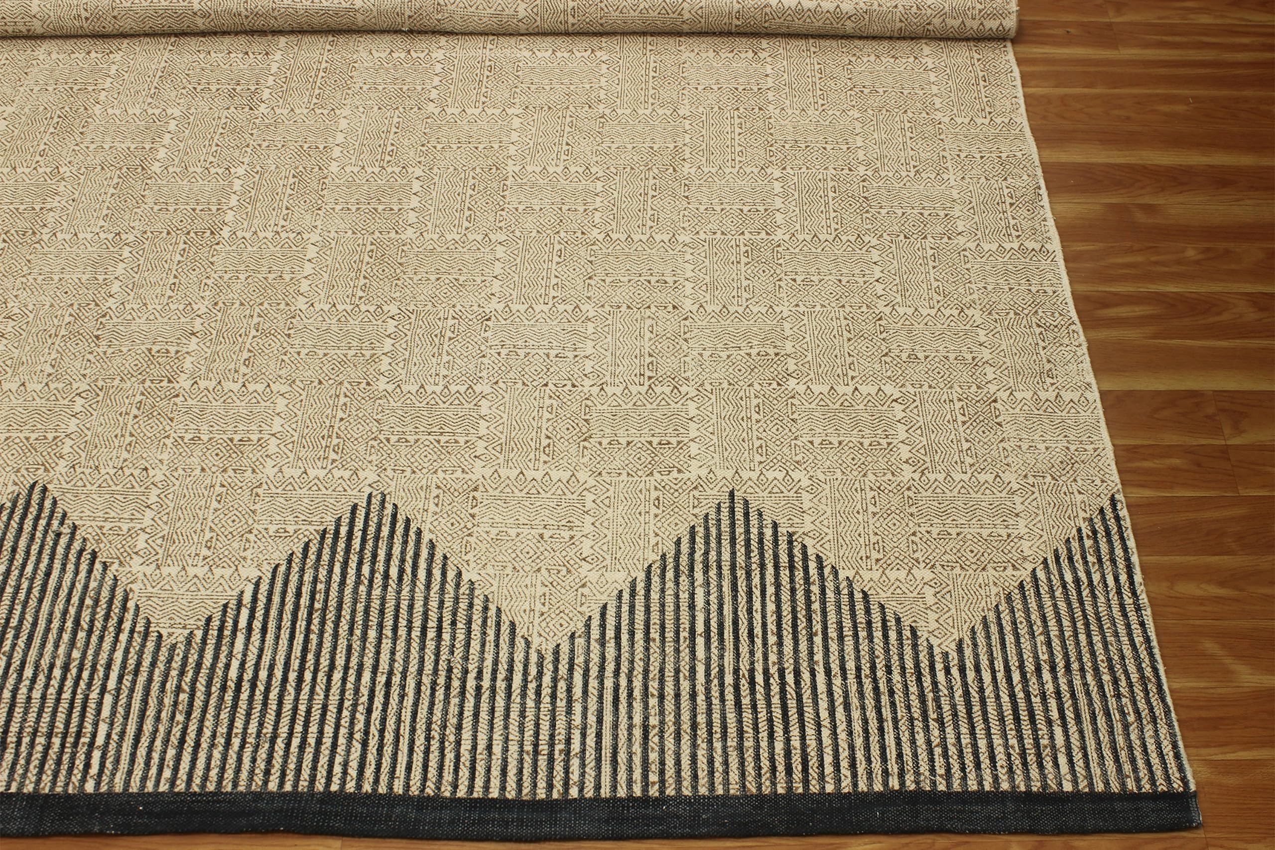 Handgewebter Teppich aus Baumwolle, Reine Quasten, Bodenteppich, handgewebt, wendbar, Überwurf, Teppich, Fußmatte, Waschküche, Teppich, Indoor-Läufer 90 x 300 cm (3 x 10 Fuß Läufer)