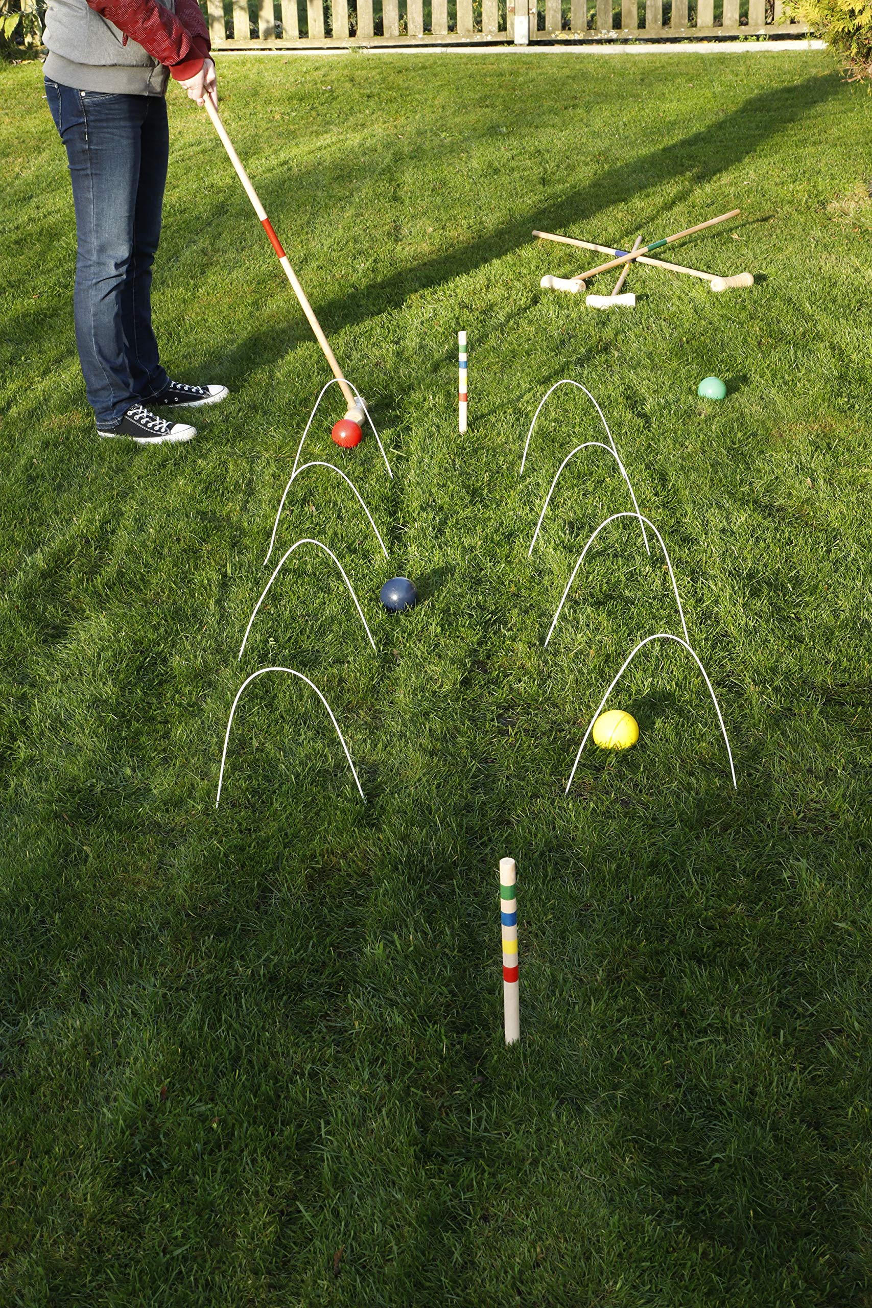 Croquet Spiel Krocketspiel Crocket für Erwachsene 98cm für 4 Spieler