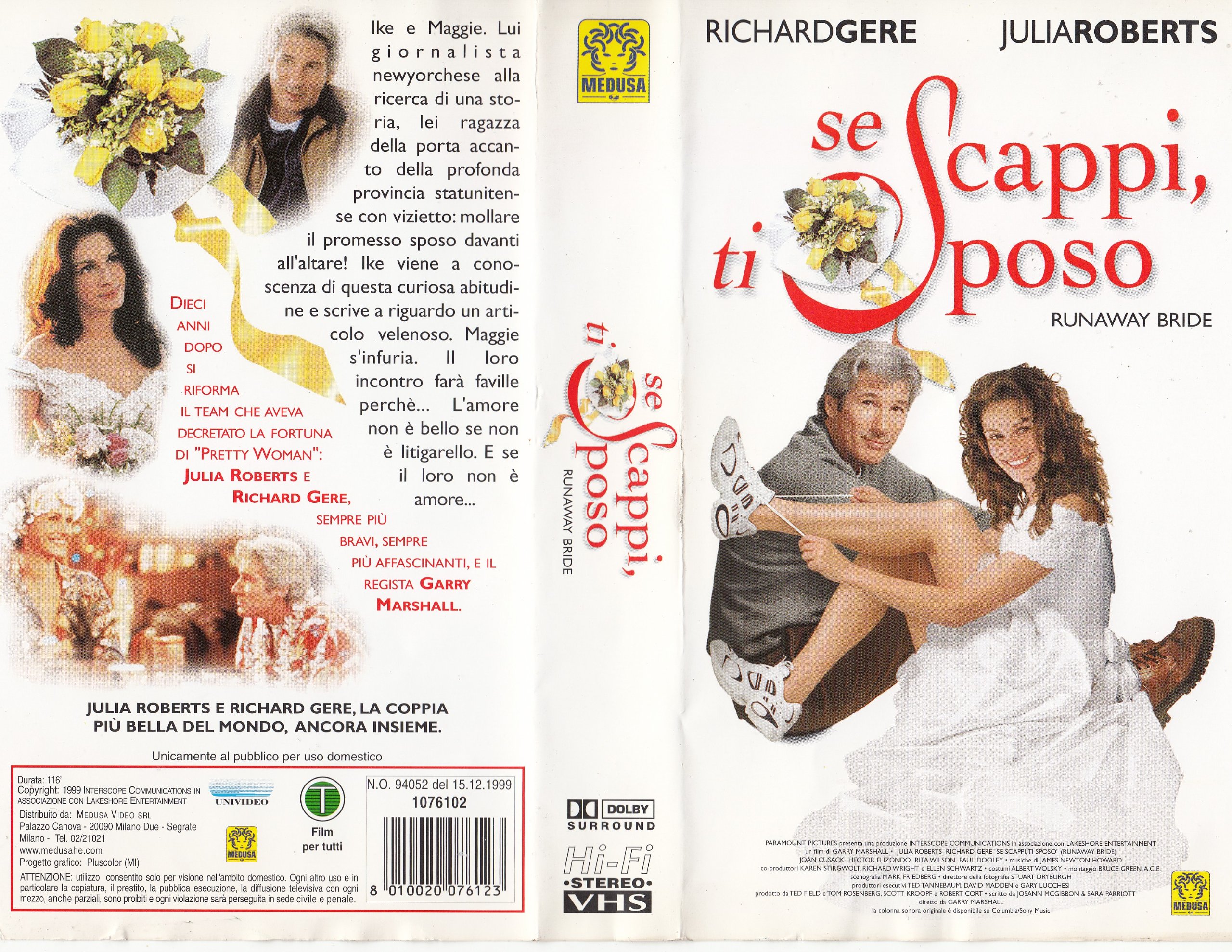 Se Scappi Ti Sposo DVD édition italienne de la comédie romantique classique