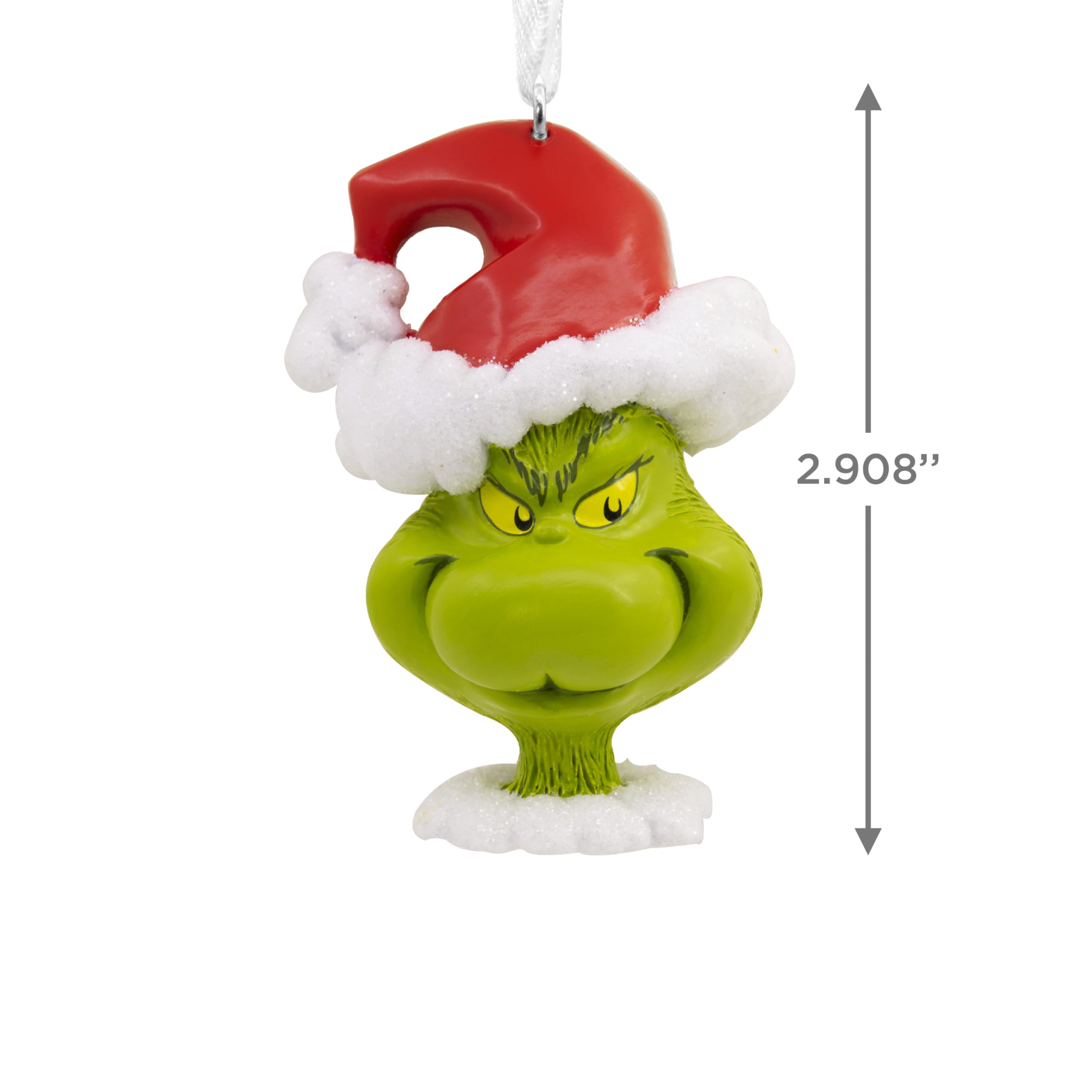 Hallmark Adorno navideño de Dr. Seuss's How The Grinch Stole Christmas! Grinch con Sombrero de Papá Noel