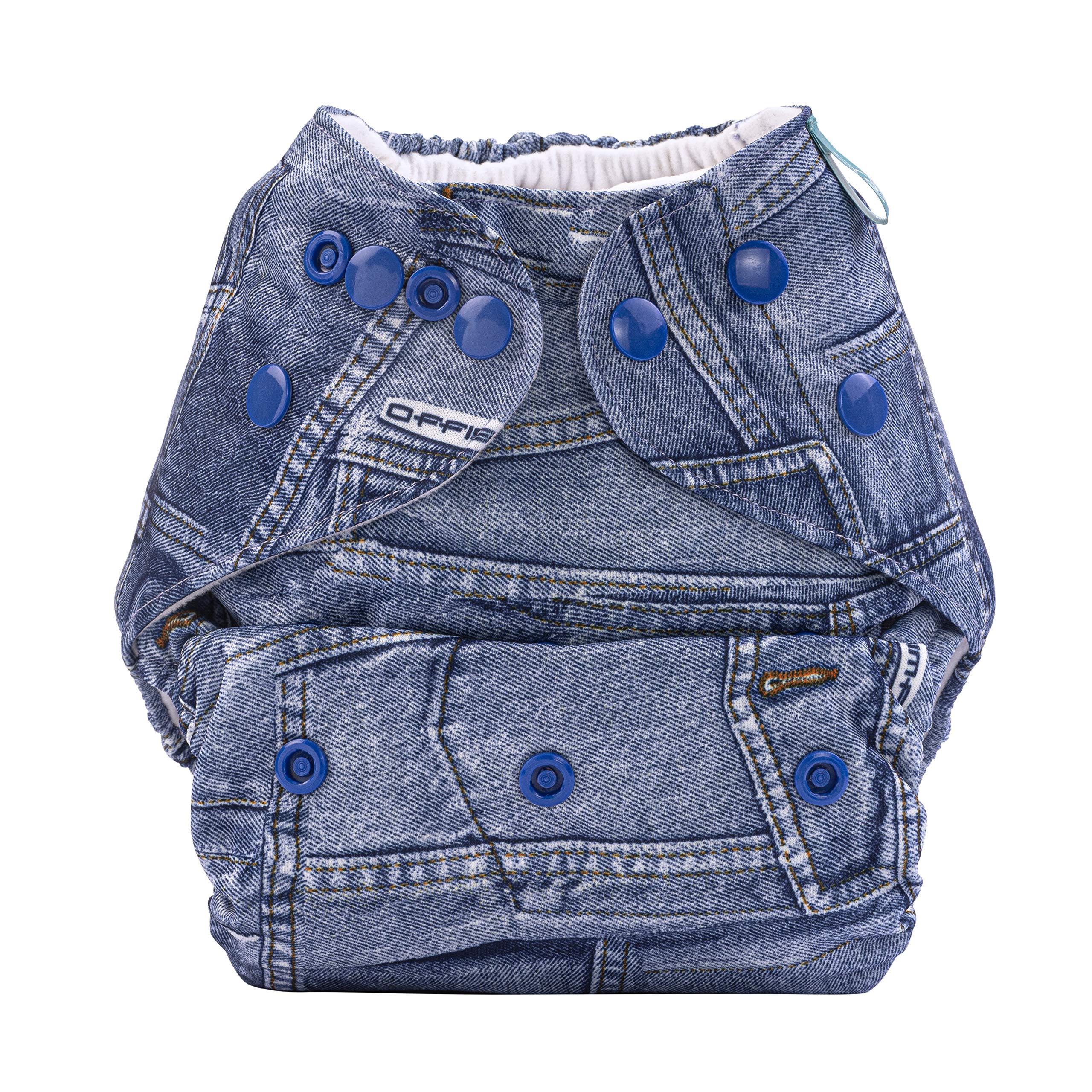 Baby Reusable Pocket Cloth Diaper With Microfiber Insert/Soaker & Extra Pocket | Baby Diaper With Adjustable Size Press Studs Fits (6 - 36 Months New Born Babies) & Washable Leak Proof Dry Feel Rash Free Cloth Diaper (Jeans)