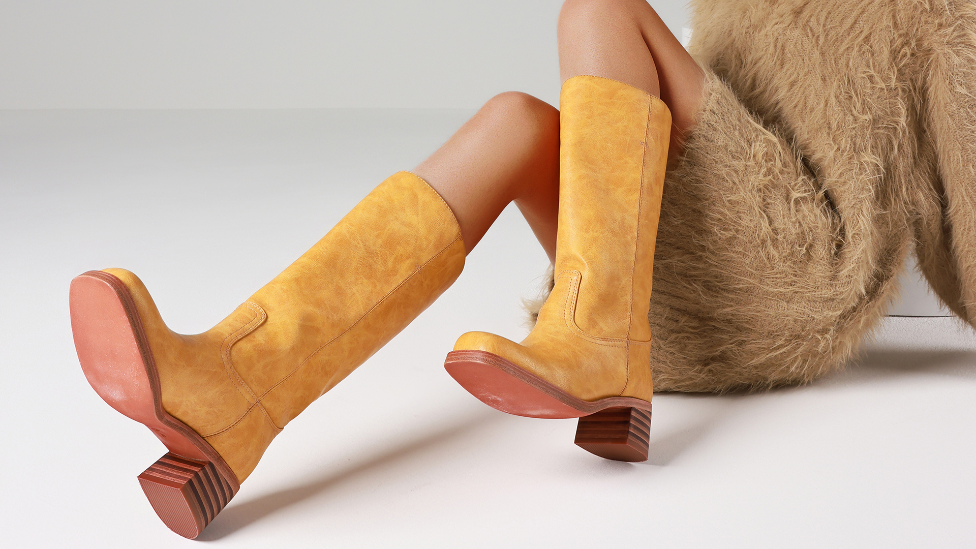 Amazon.com: VOMIRA Women's Knee High Wide Calf Brown Square Toe