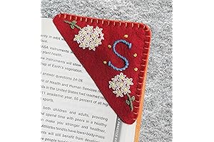 Personalized Hand Embroidered Corner Bookmark for Book Lovers (Red)