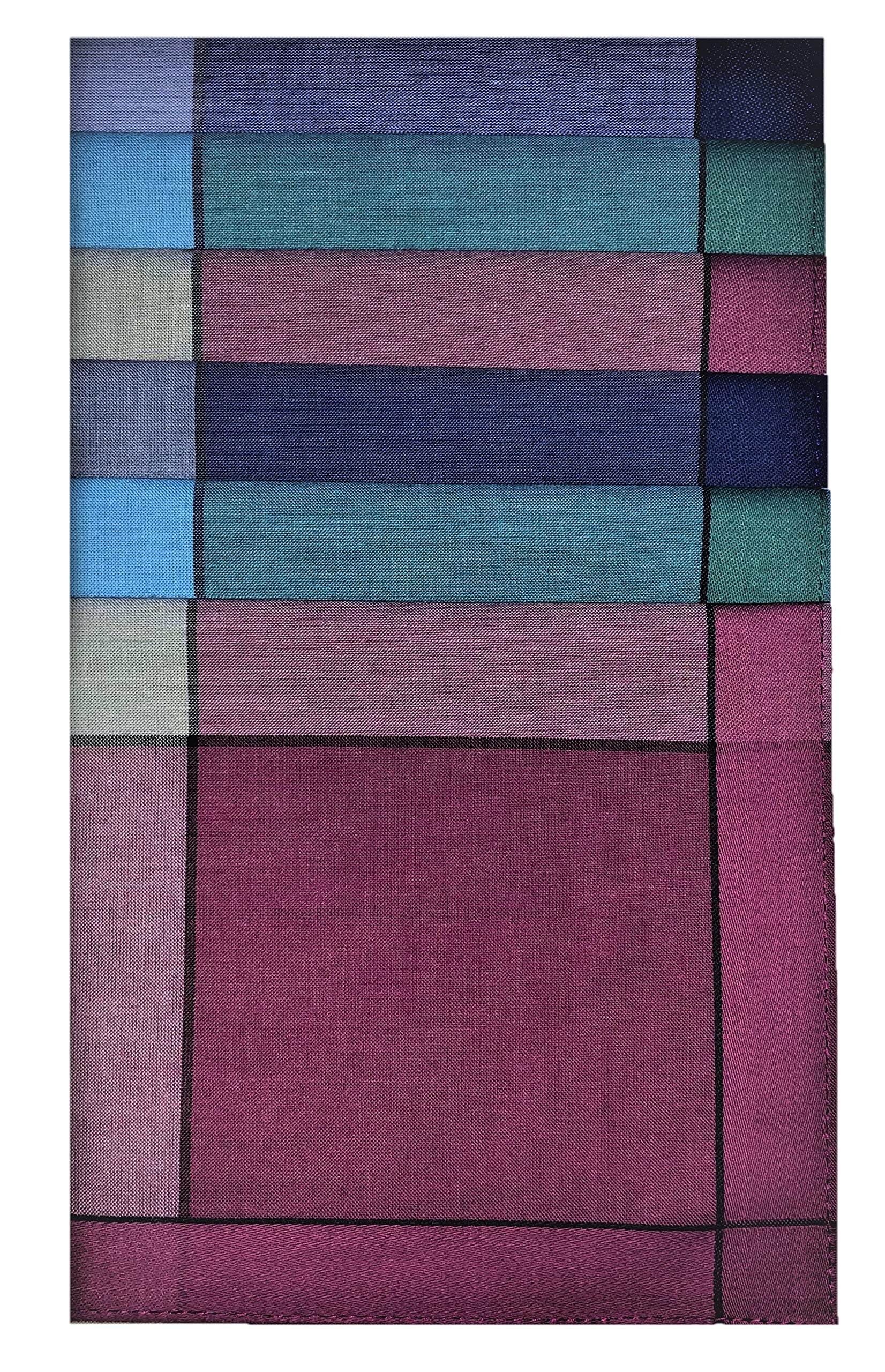 100% Cotton Pack of 6 Mens Premium Handkerchiefs 43cm x 43cm