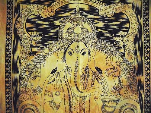 Miniatura 3 de Póster tradicional Jaipur Tie Dye Lord Ganesha, decoración de pared india, tapiz hippie, bohemio para colgar en la pared, decoración de dormitorio