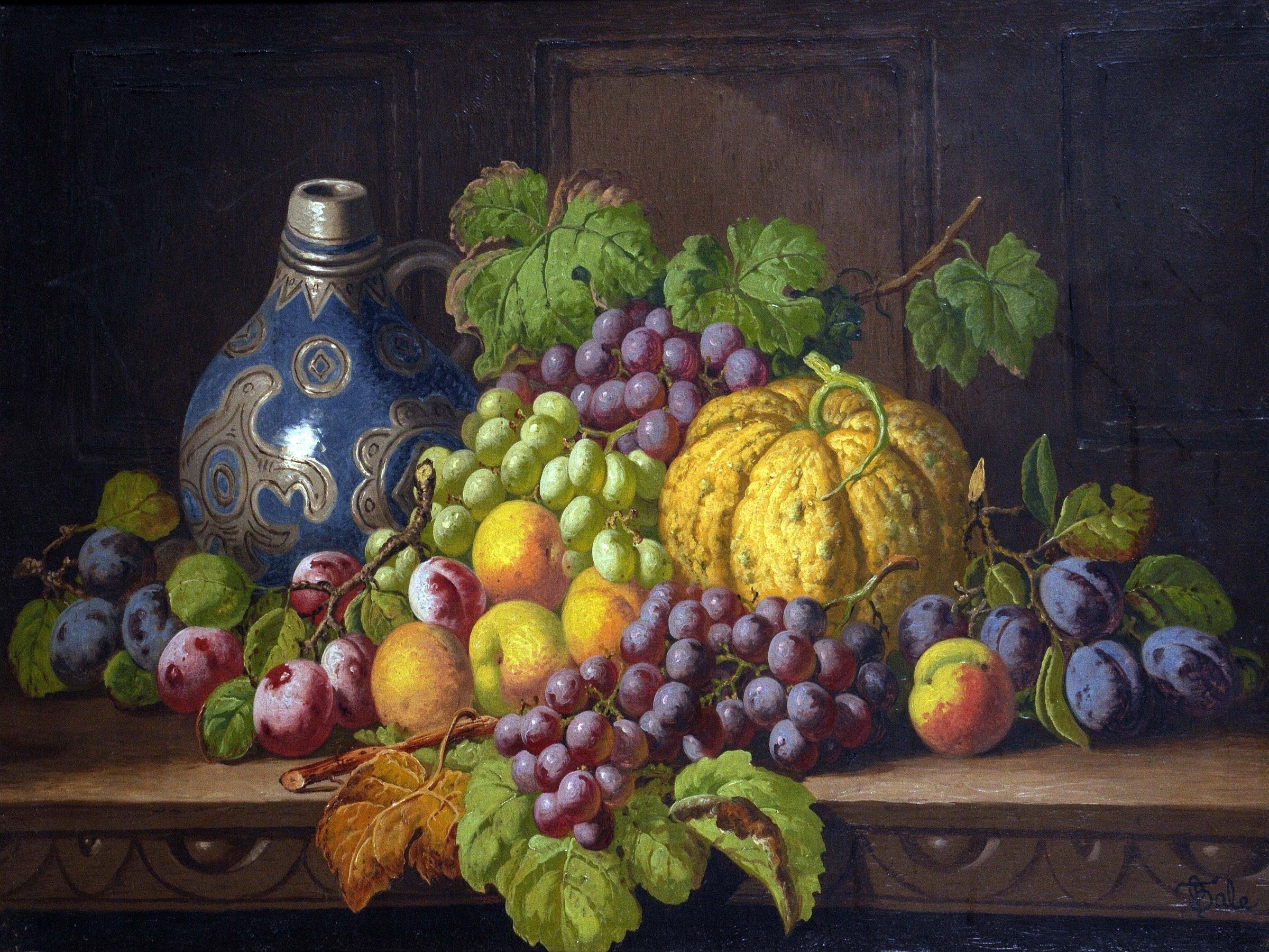 Nature morte au poisson avec crabe, crevettes, oignons et oranges - Louvre site des