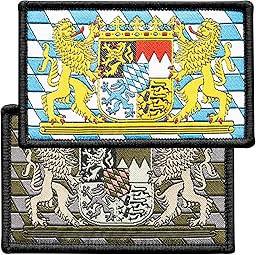 ALPENWOLF Bayern Patch Set – 2er Set Klassisch & Taktisch – 8×5 cm Gewebter Klett Aufnäher mit Bayernwappen – Für Rucksack, Cap, EDC Gear & Patch-Sammlung
