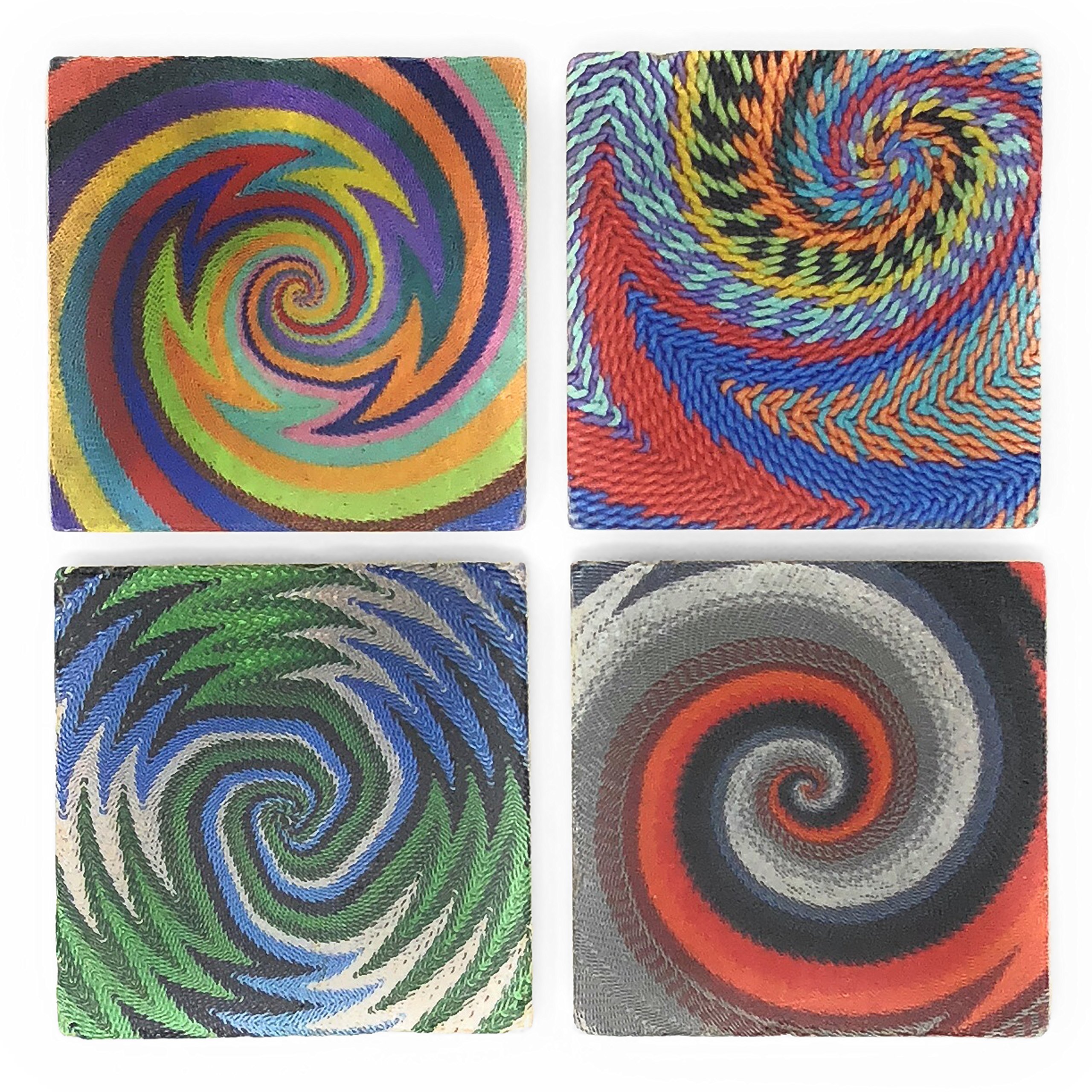 Studio Vertu Zulu Telephone Wire Baskets Marble Coasters, Set of 4