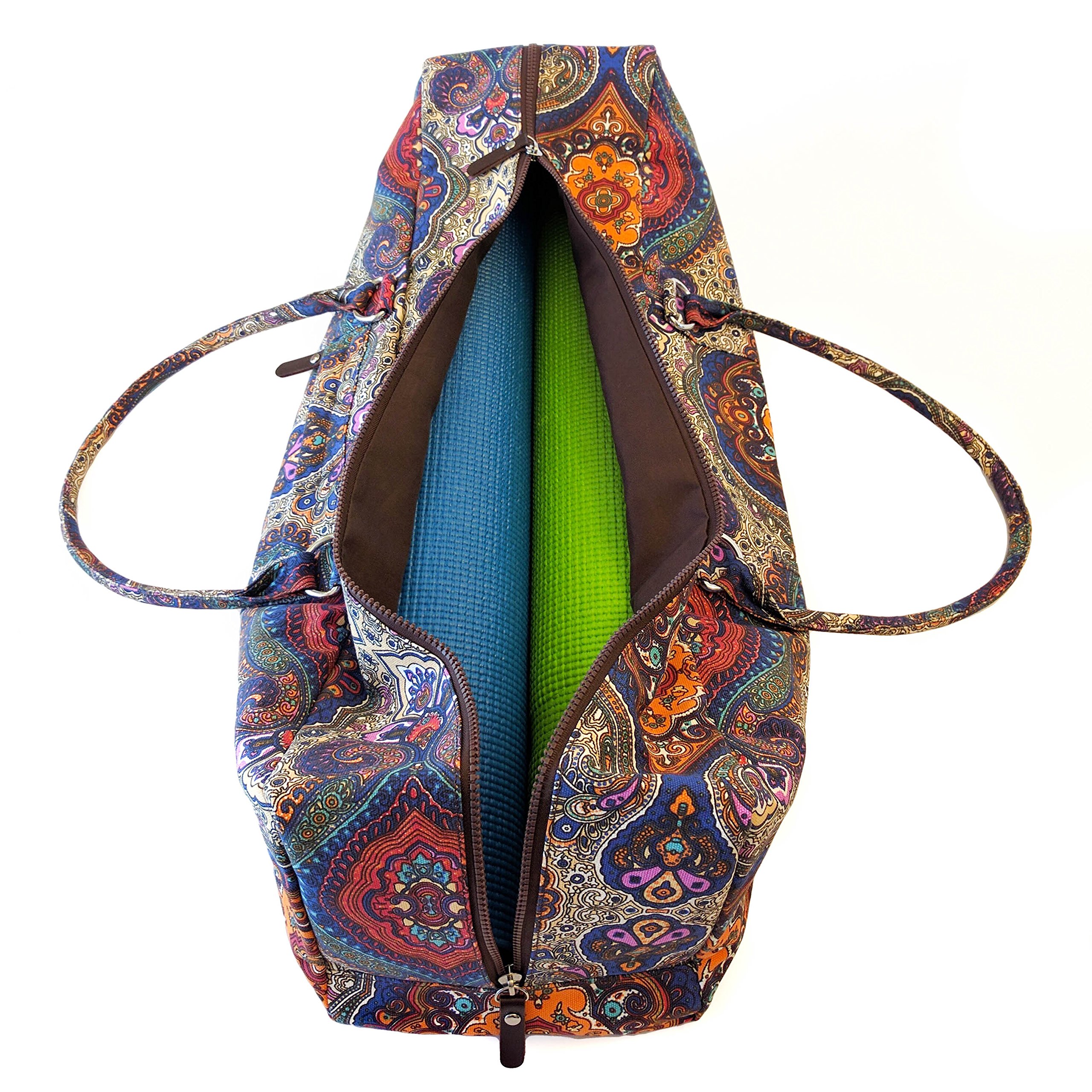Kindfolk Yoga Mat Duffel Bag Canvas with Pocket and Zipper (Celestial)