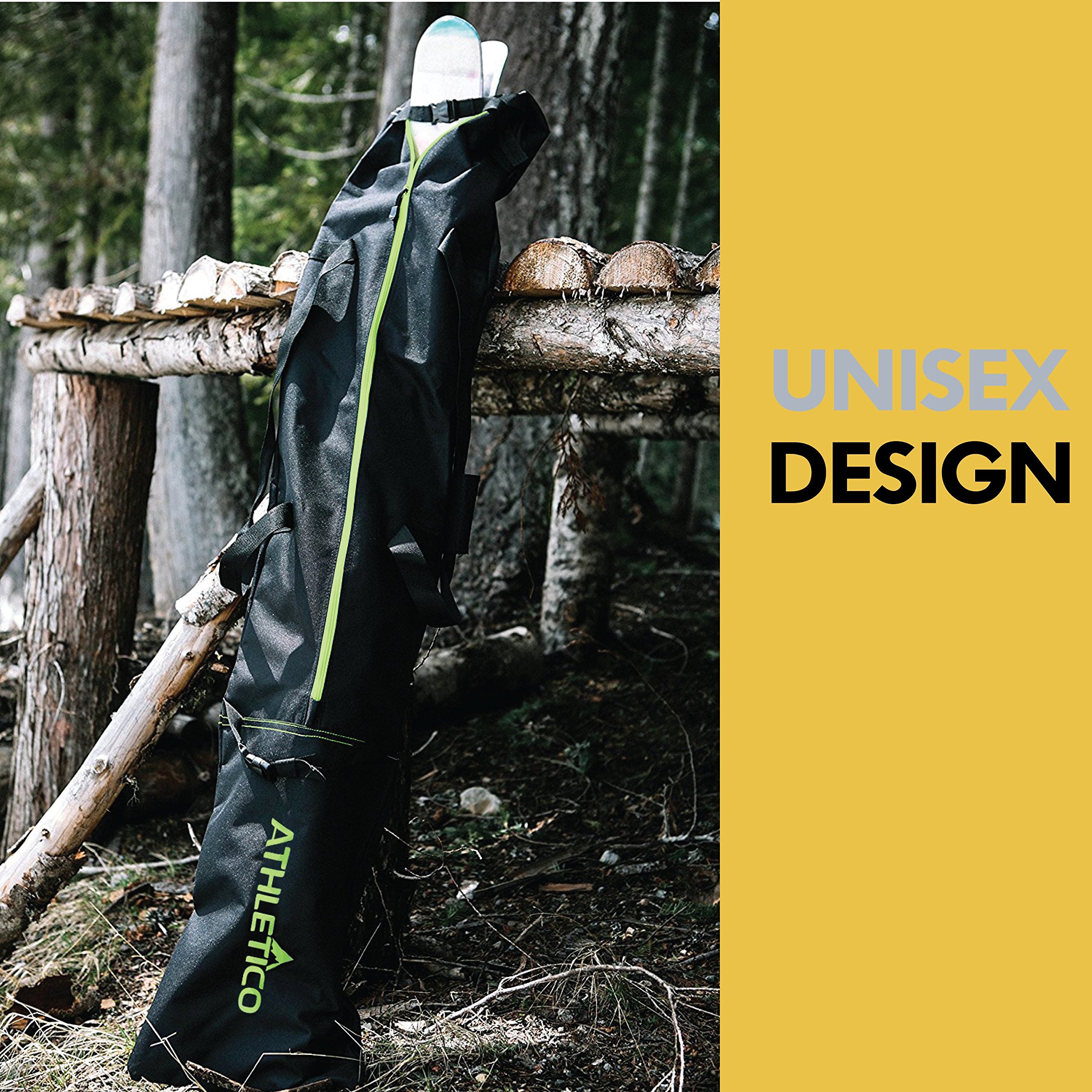 Athletico zweiteiliges Ski und Boot Bag Combo | Store & Transport Ski bis 200 cm und Stiefel bis Größe 13 | inkl. 1 Ski Bag & 1 Ski Boot Bag