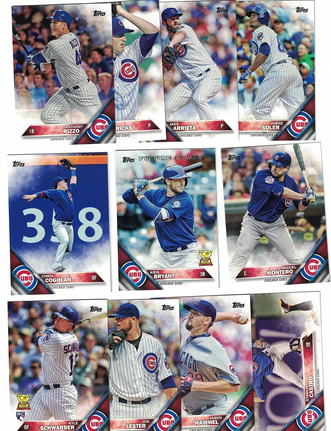 Chicago Cubs/Complete 2016 Topps Series 1 & 2 Baseball Team Set! With Kris Bryant!