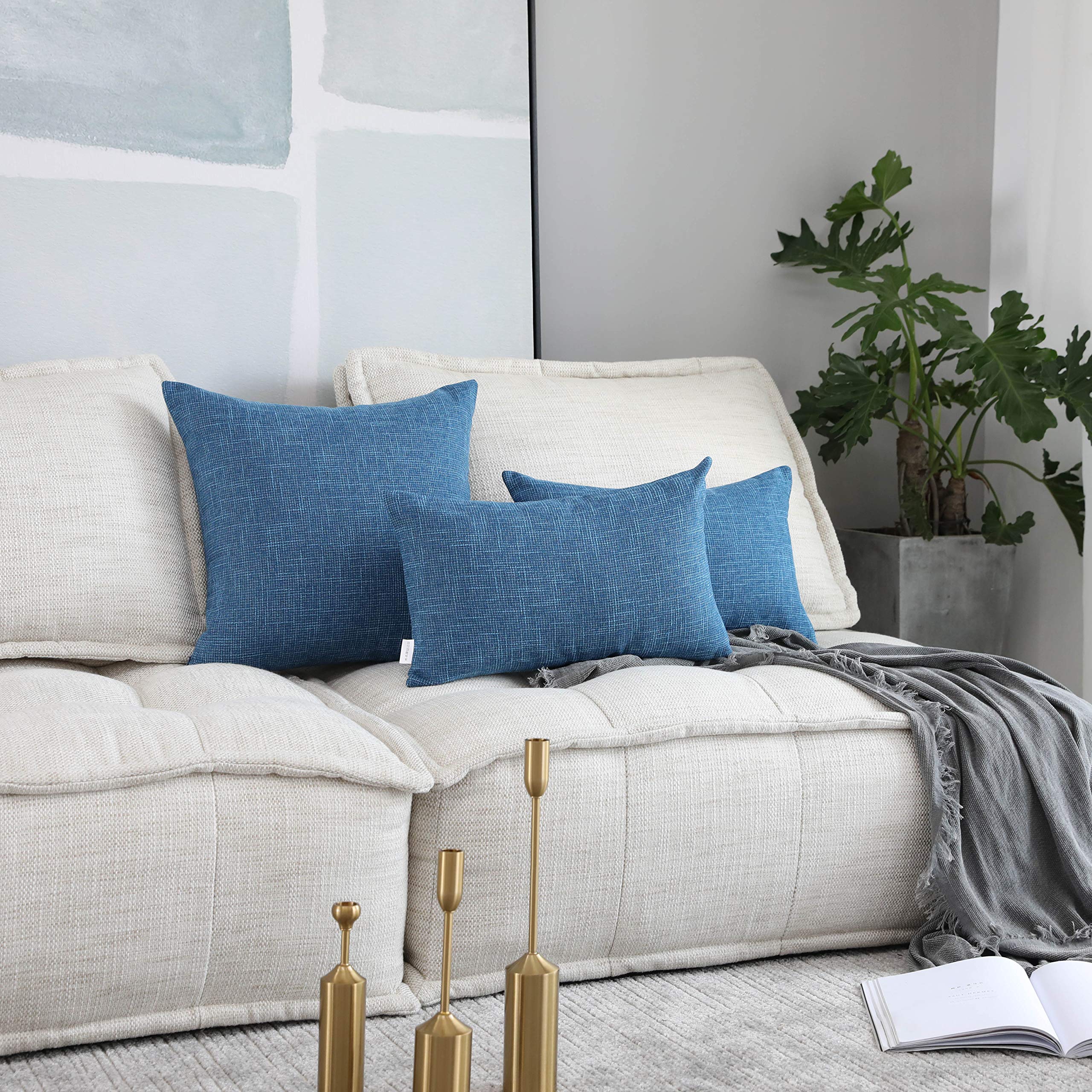 Amazon.com: Kevin Textile Pack of 2 Decorative 2 Tone Linen Pillow