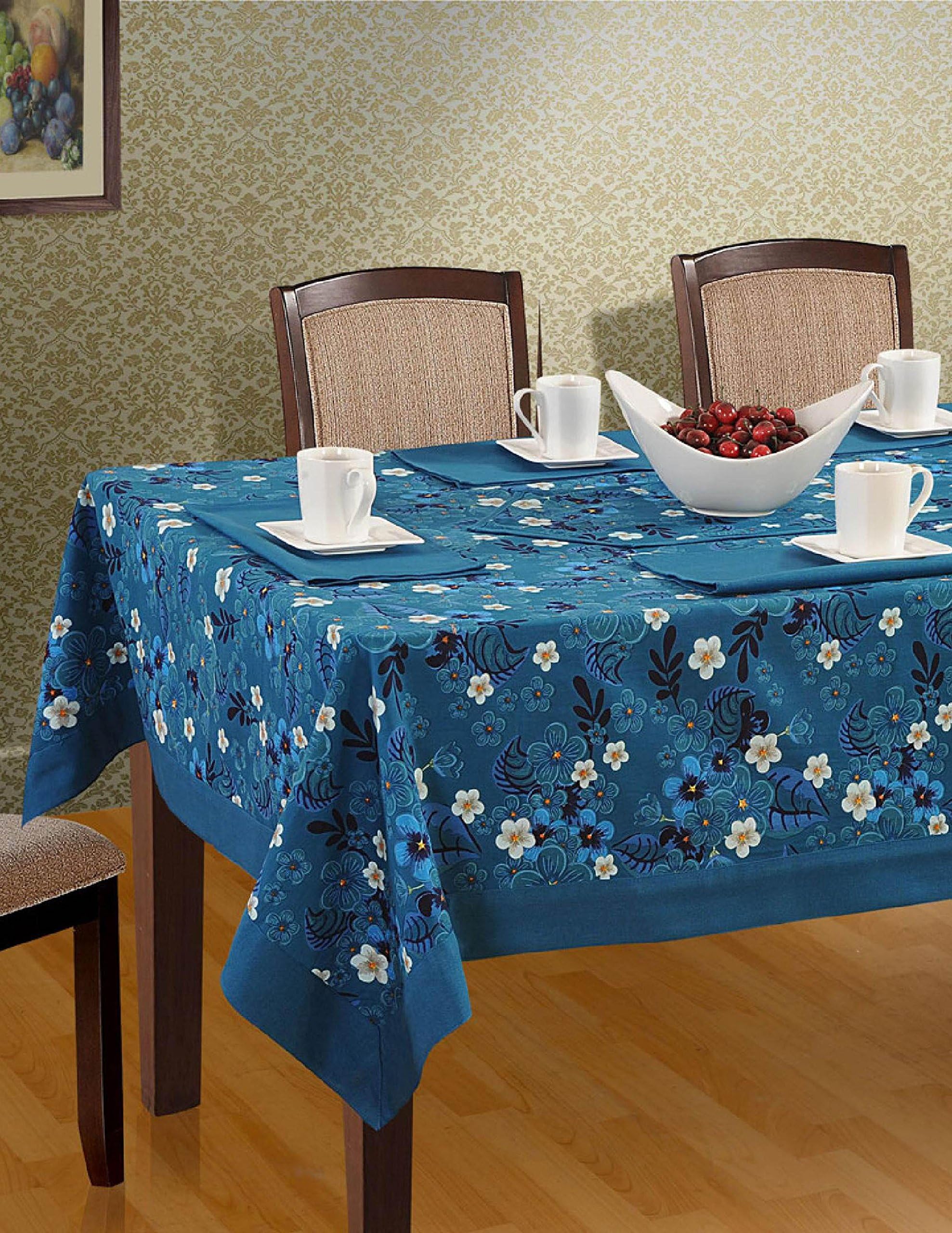 Shalinindia Rectangular Study Tablecloth Cover Printed Home Decor Multicolour 46x64 Inch