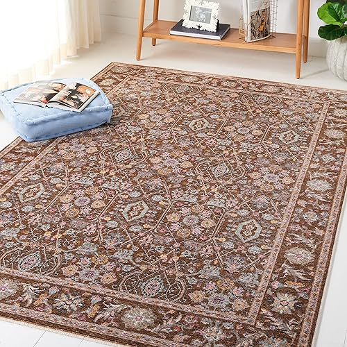Miniatura 8 de Safavieh Crimson Collection CMS242M - Alfombra tradicional floral oriental que no desprende pelusa para sala de estar comedor dormitorio oficina en