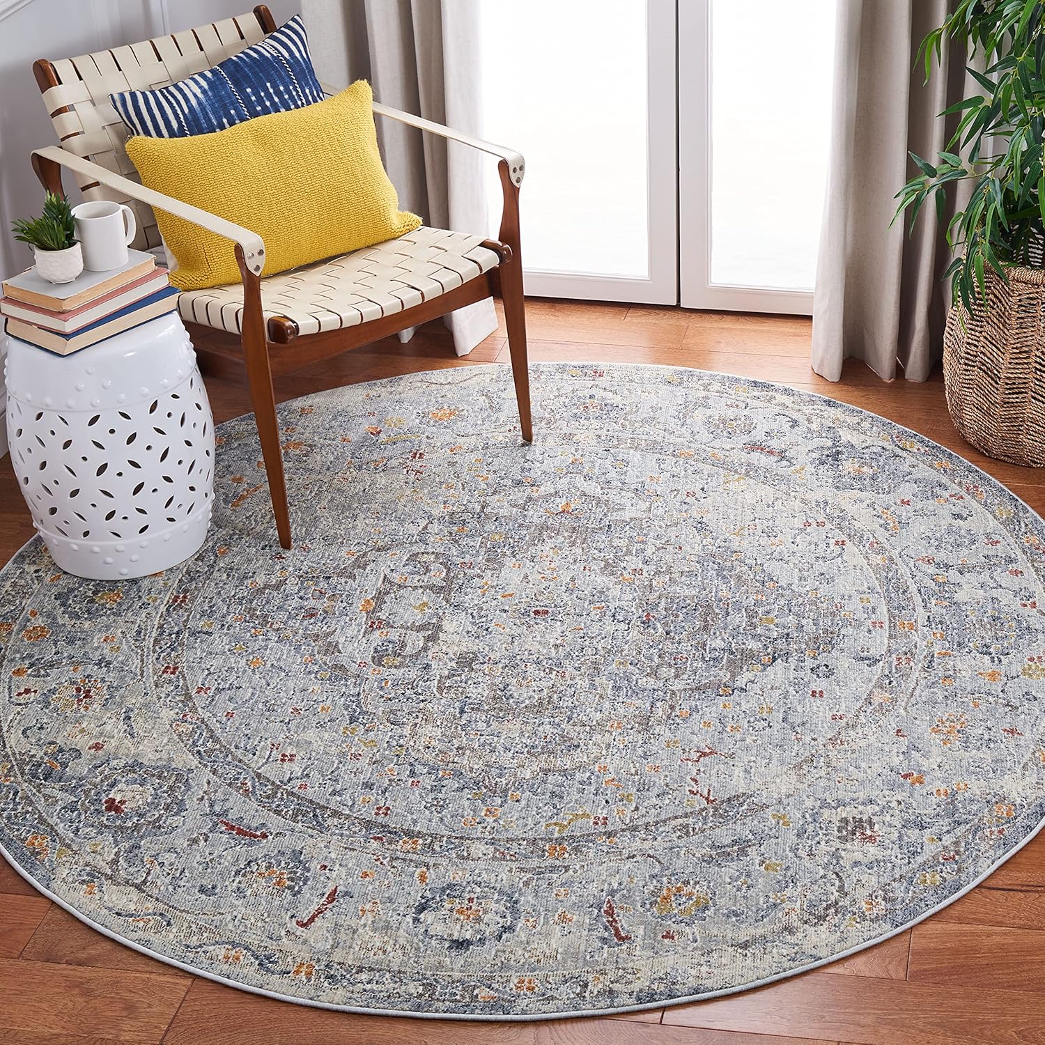 SAFAVIEH History Collection Runner Rug - 2' x 8', Grey & Light Grey, Vintage Distressed Design, Non-Shedding & Easy Care, Ideal for High Traffic Areas in Living Room, Bedroom (HIS587H)