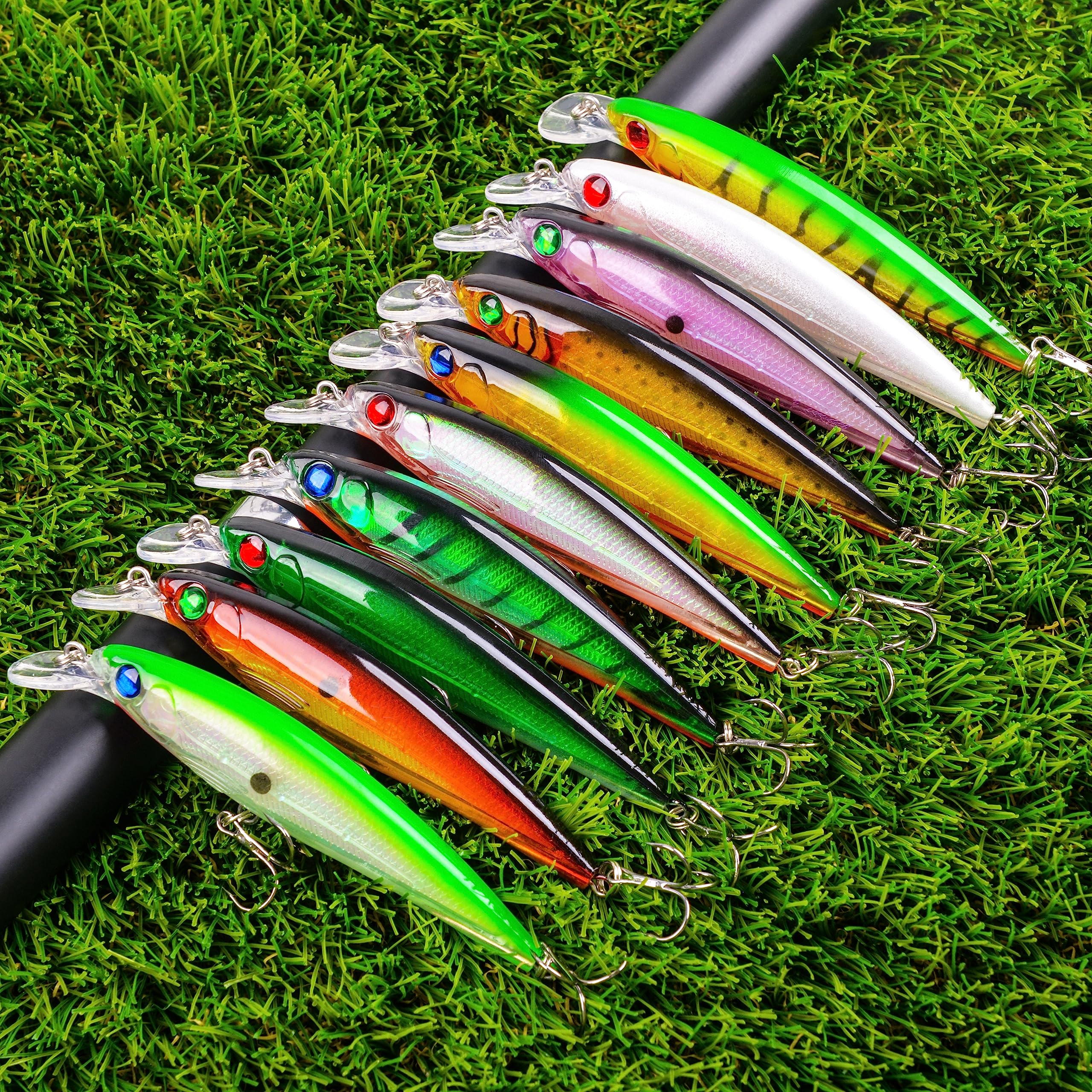 OriGlam Lot De 10 Leurres De Pêche Durs Pour Méné - Appâts De Pêche