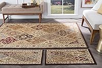 Vista 1 de Cambridge - Juego de alfombras multicolor de 3 piezas, sala de estar, comedor, dormitorio, entrada, cocina, alfombras para sala de estar