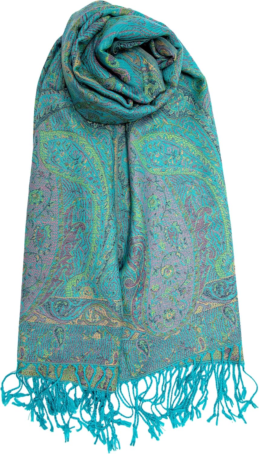 Achillea Big Paisley Pashmina Shawl Wrap for Women – Elegant Scarf for Weddings, Evening Dresses, Festivals & Daily Wear - Image 5