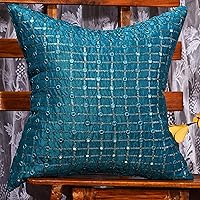 Vista 16 de Juego de 2 almohadas doradas de 18 x 18 pulgadas, almohadas decorativas para sofá, fundas de almohada bordadas, fundas de almohada doradas mostaza