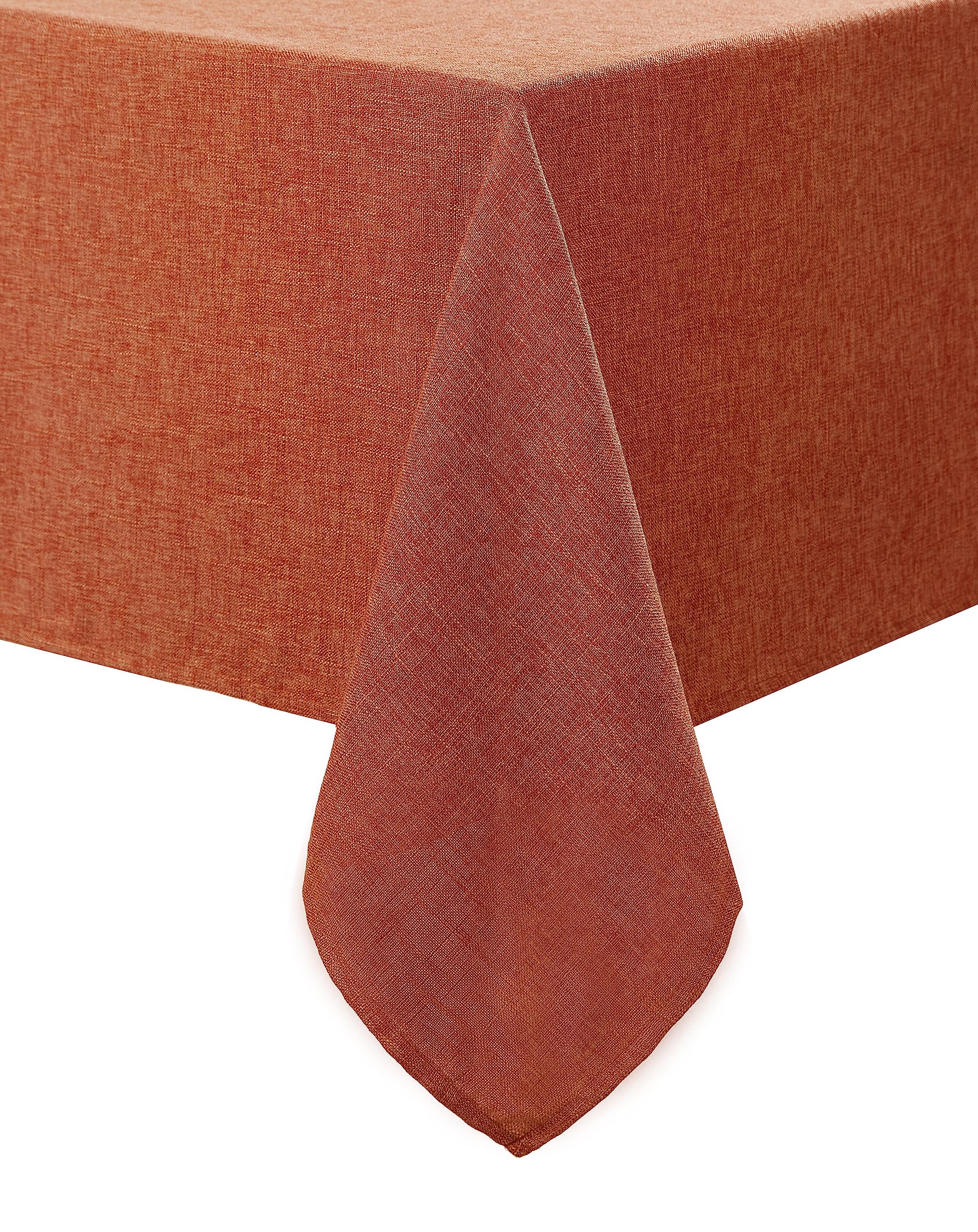Laura Ashley Harper Luxuriously Smooth Fabric Tablecloth for Formal or Casual Dining, Holiday, Banquet, Wedding or Party, 60" x 144", Spice