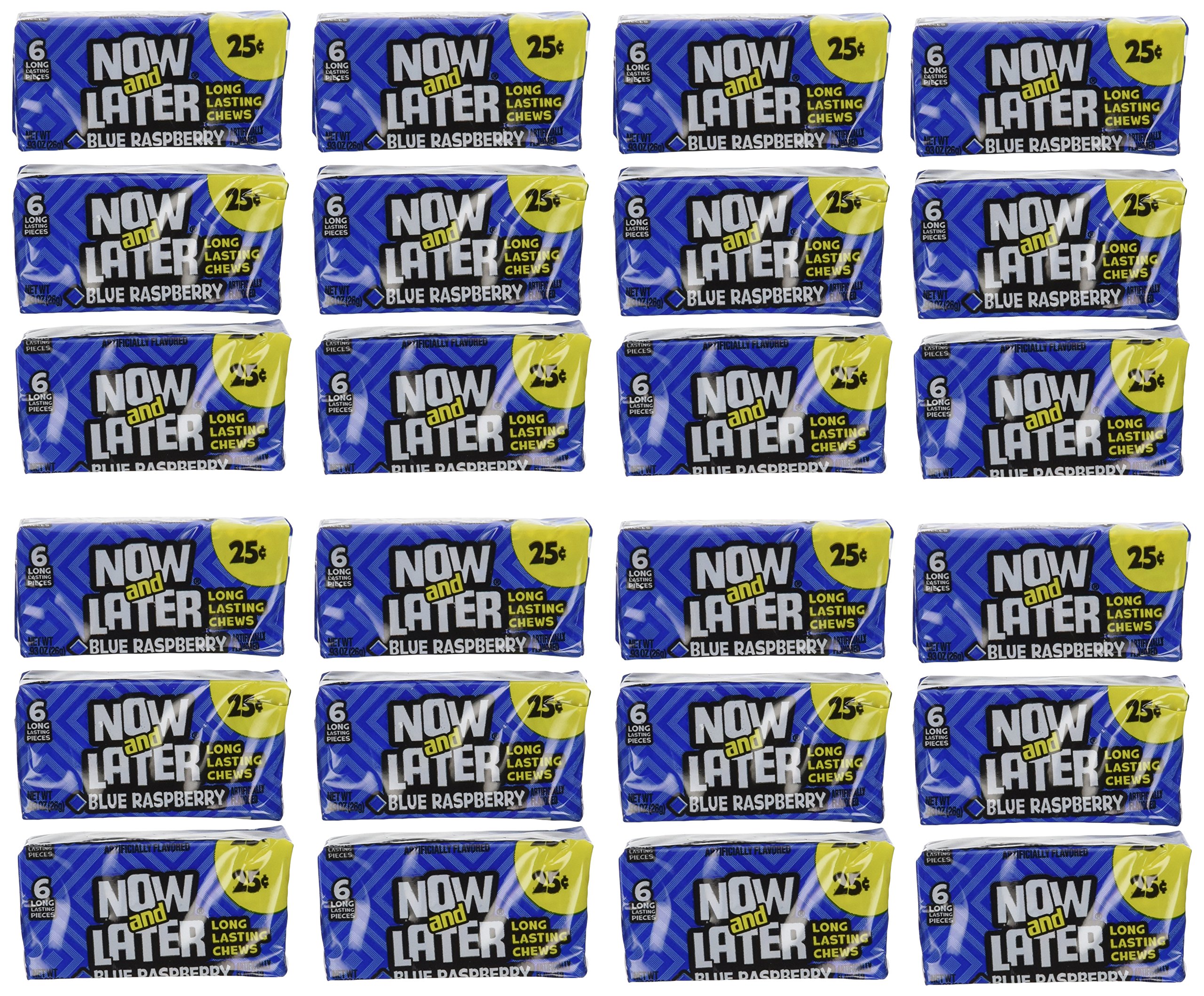 Now and LaterBlue Raspberry Flavored Candy Twenty-Four 6-Piece Bars