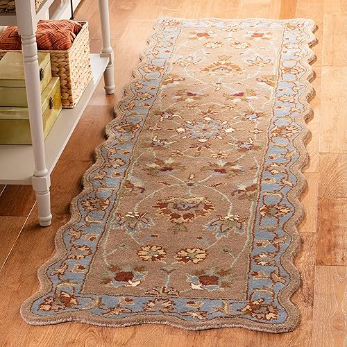 Miniatura 3 de SAFAVIEH Heritage Collection - Alfombra de área de 6 x 9 pies, beige y azul, hecha a mano, lana oriental tradicional, ideal para zonas de alto